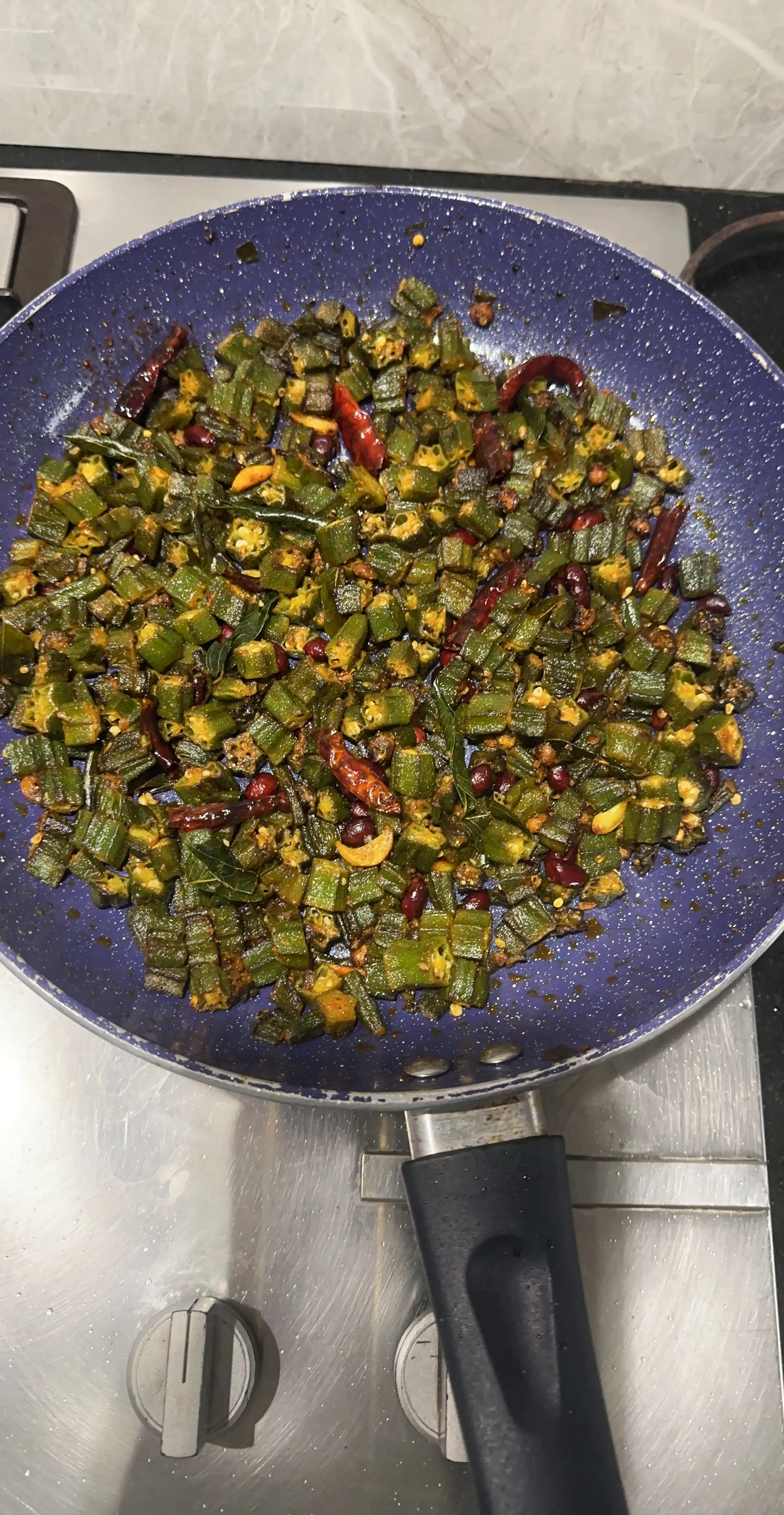 A cook's photo of Vendakkai Peanut Fry