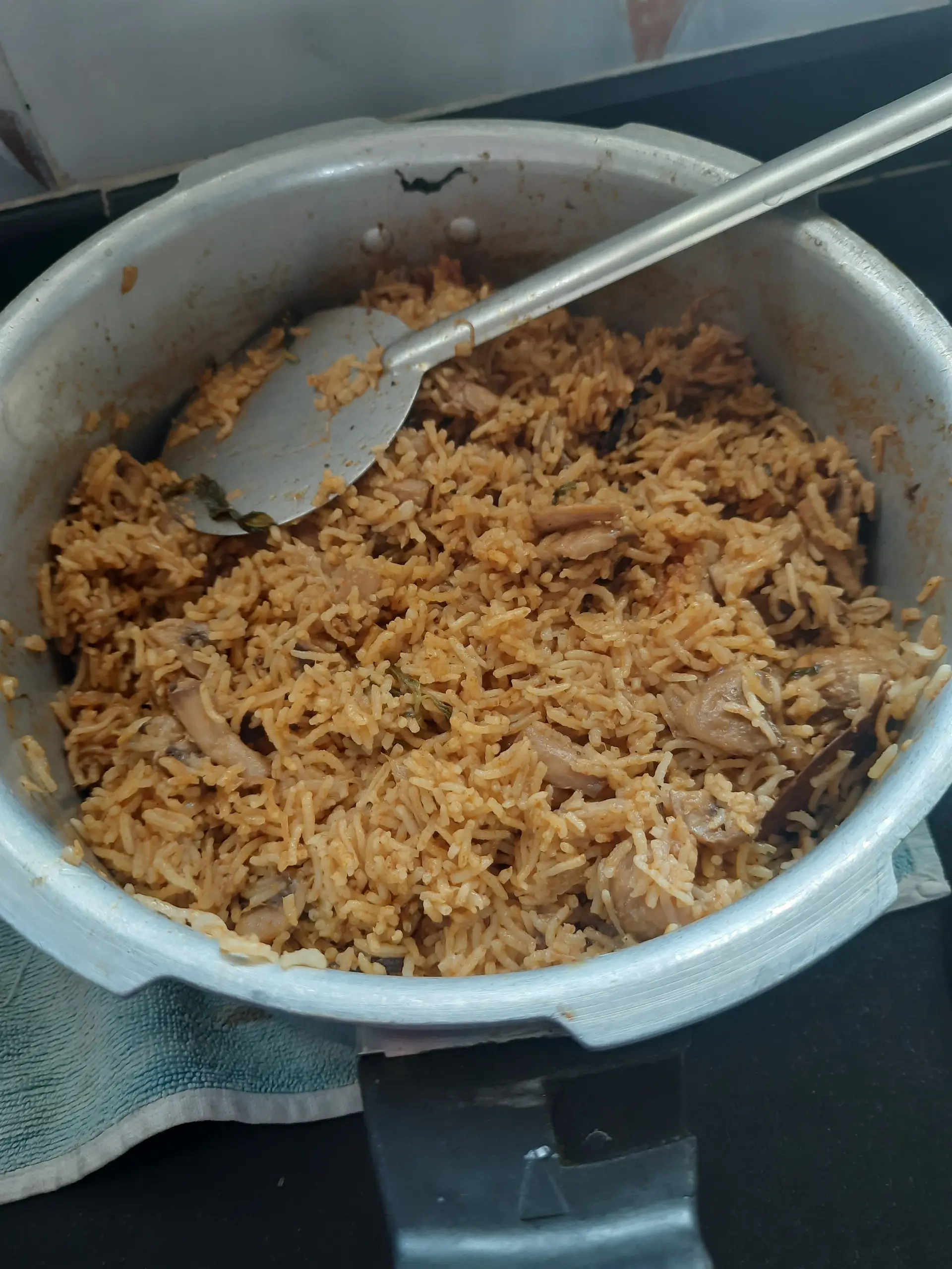 A cook's photo of Mushroom Biryani