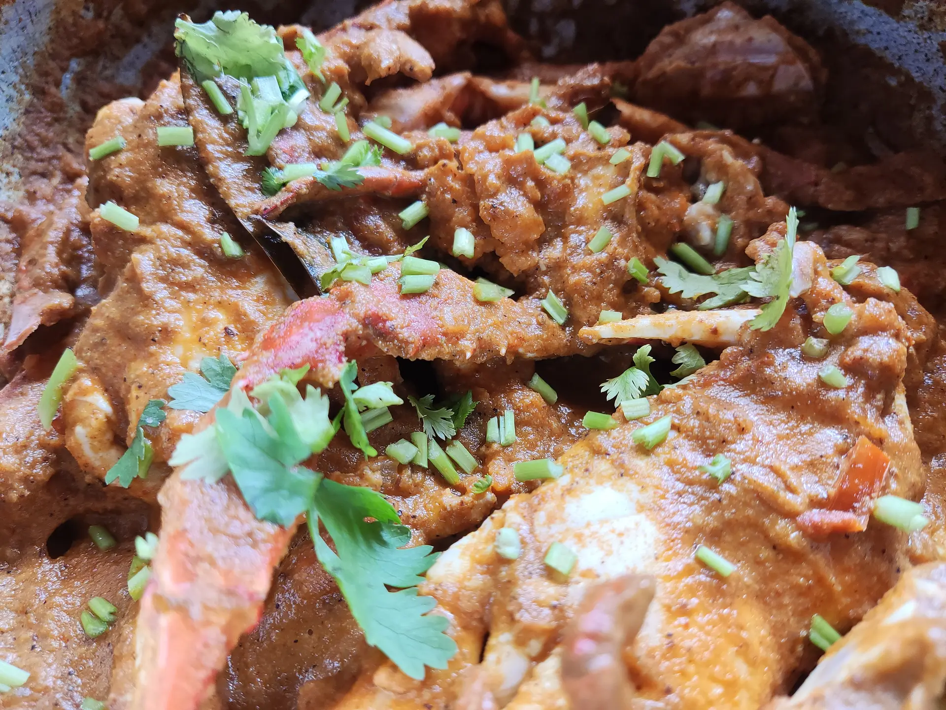 A cook's photo of Crab Masala