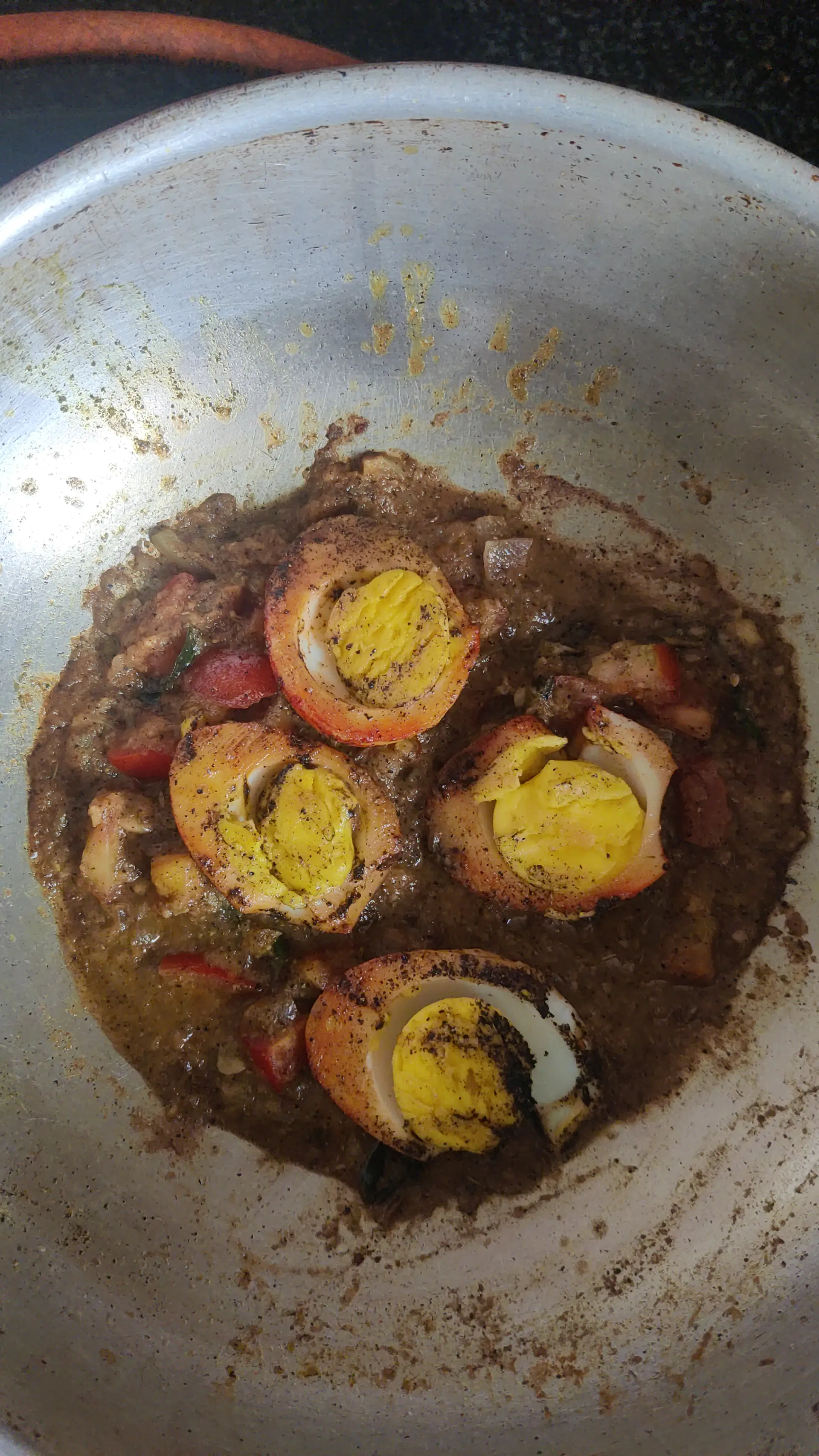 A cook's photo of Muttai Milagu Masala