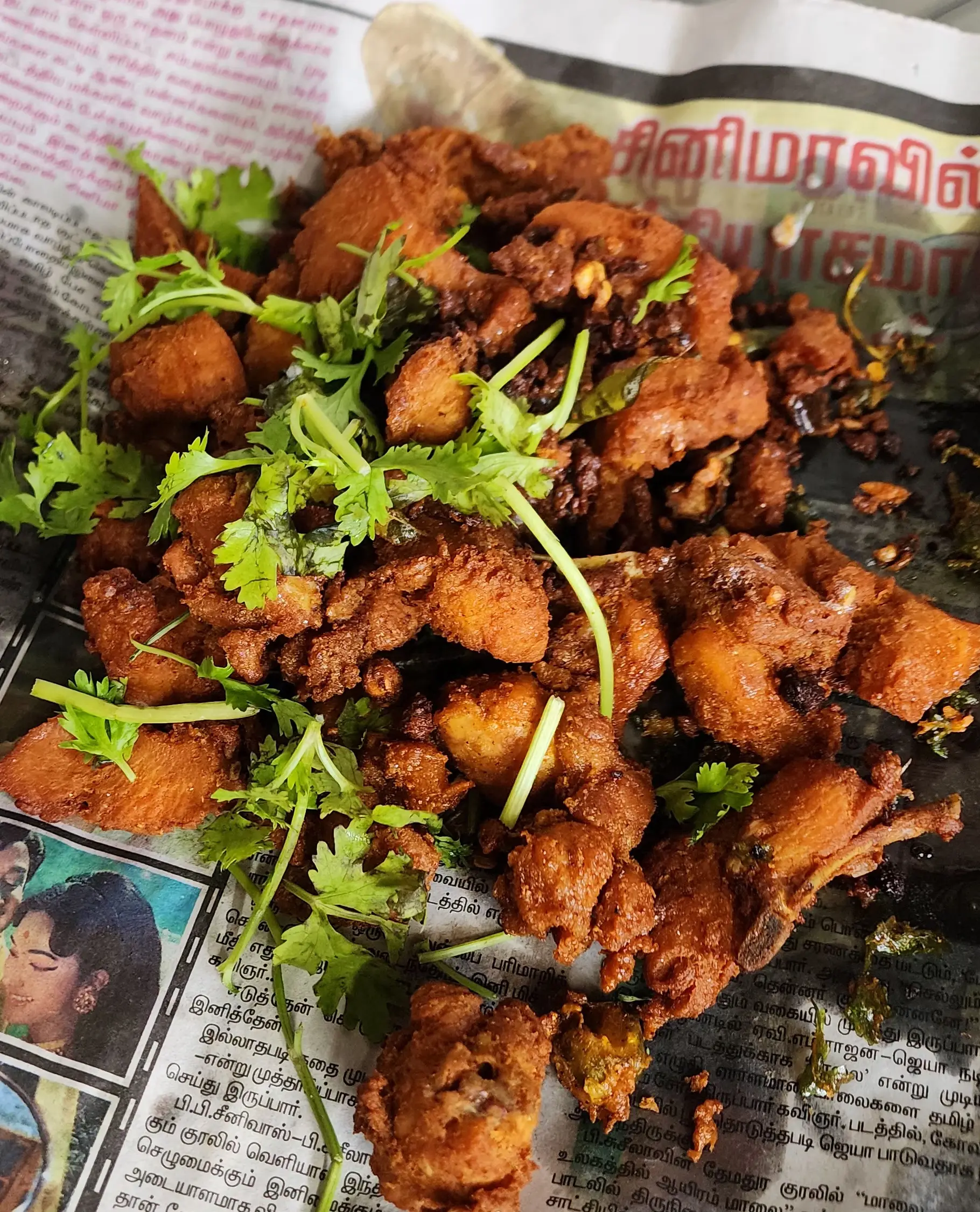 A cook's photo of Chicken 65