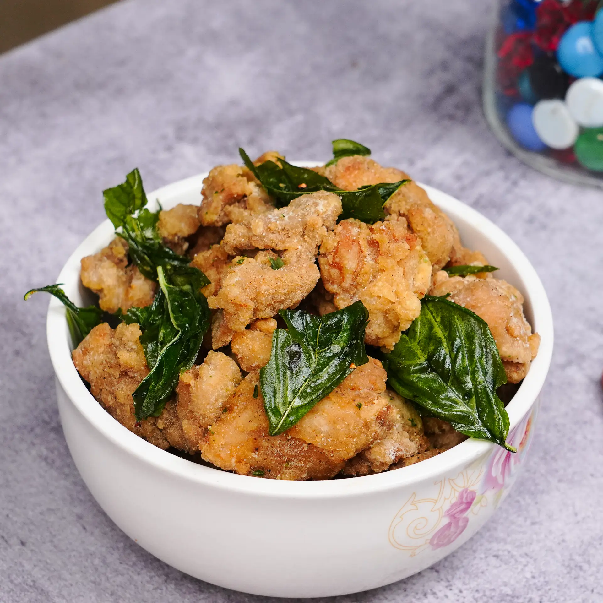 Taiwanese Basil Fried Popcorn