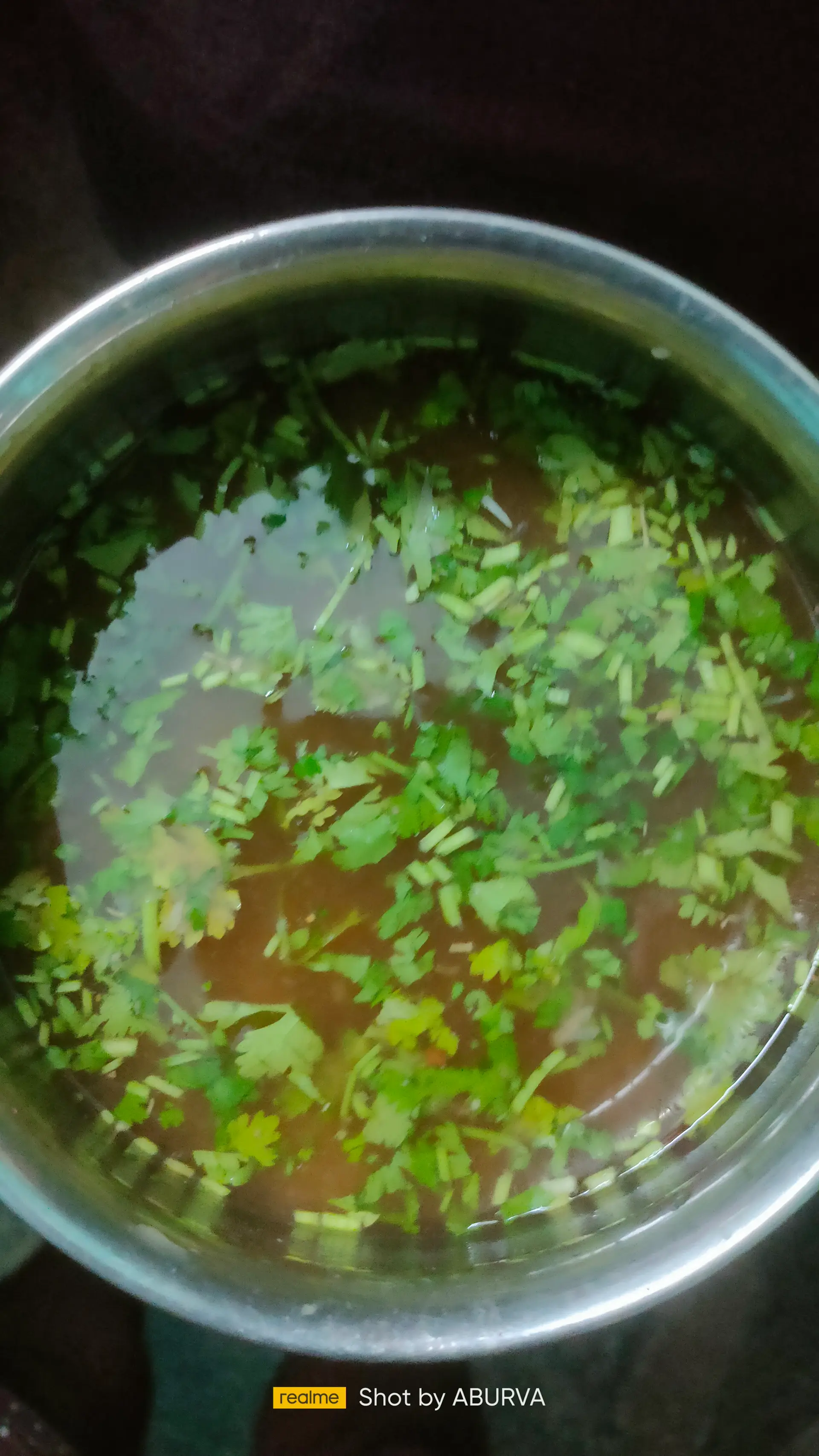 A cook's photo of Pacha Puli Rasam