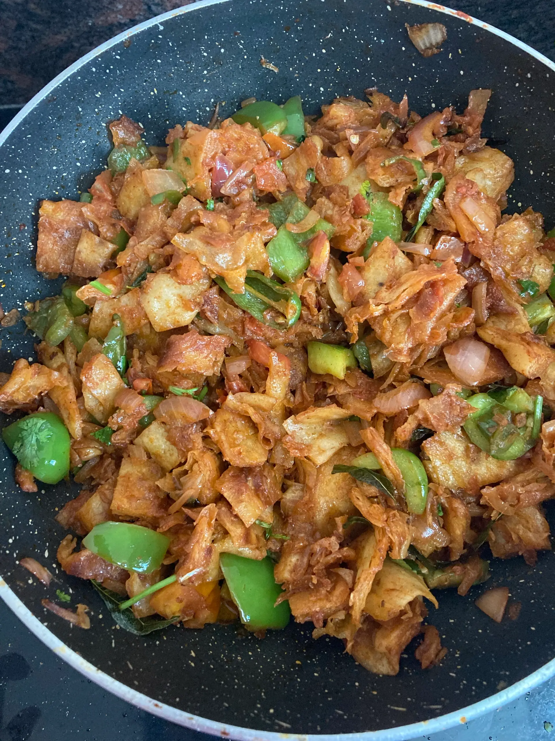 A cook's photo of Chilli Parotta