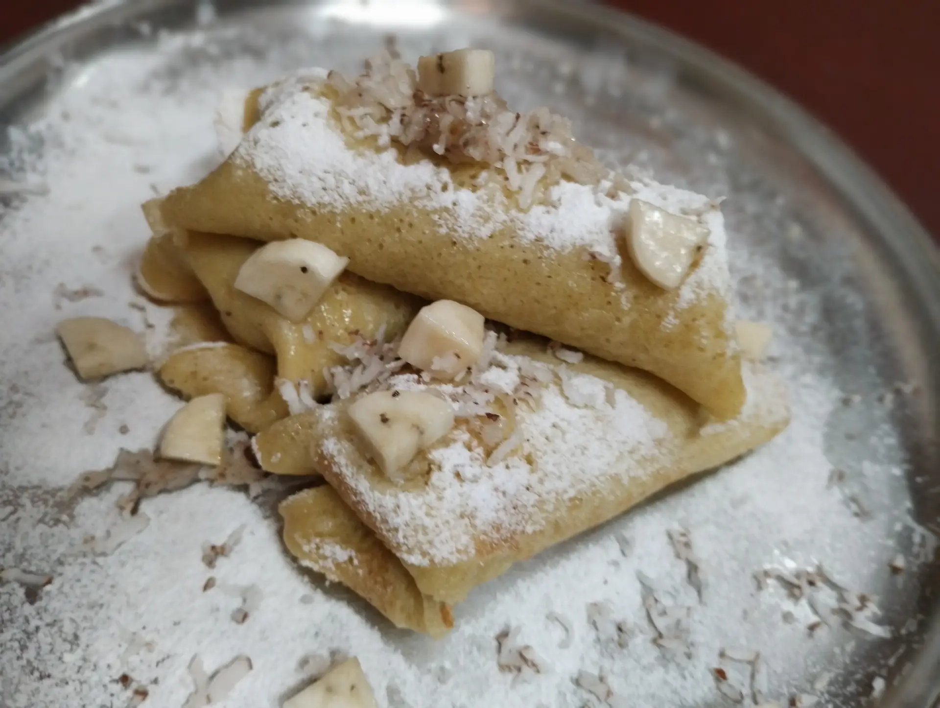 A cook's photo of Coconut Stuffed Pancakes