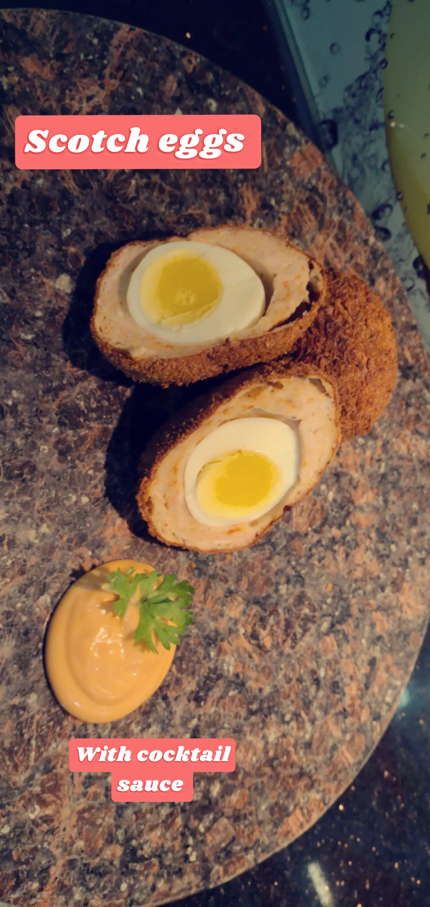 A cook's photo of Scotch Eggs