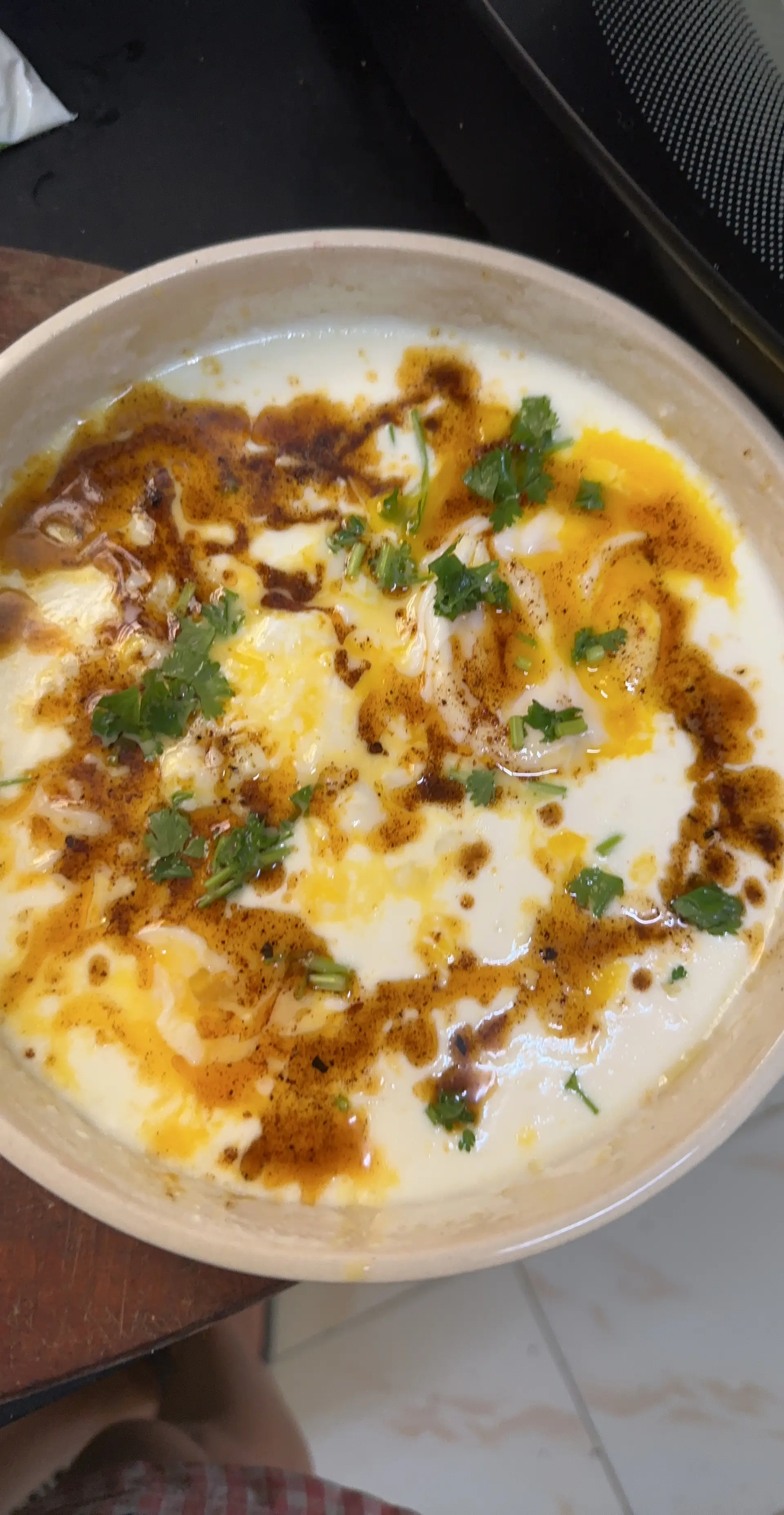 A cook's photo of Turkish Eggs