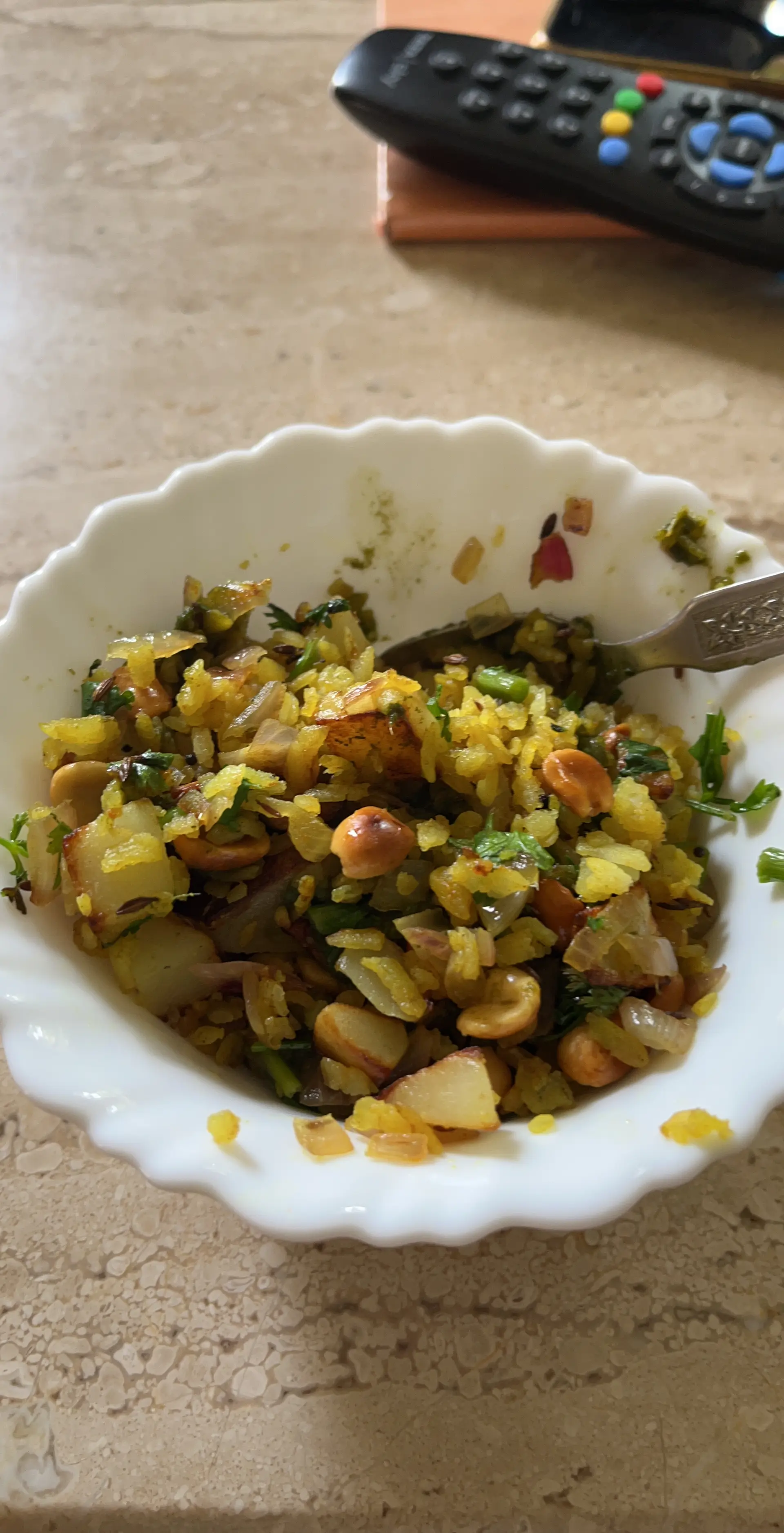 A cook's photo of Poha