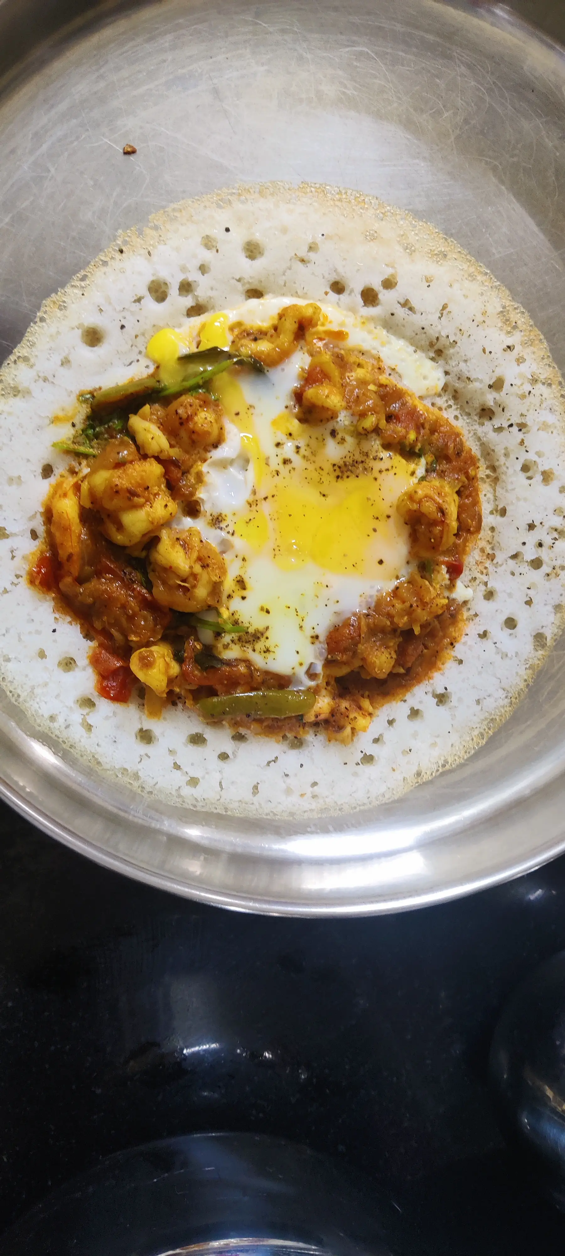 A cook's photo of Prawn & Half-Boil Dosa