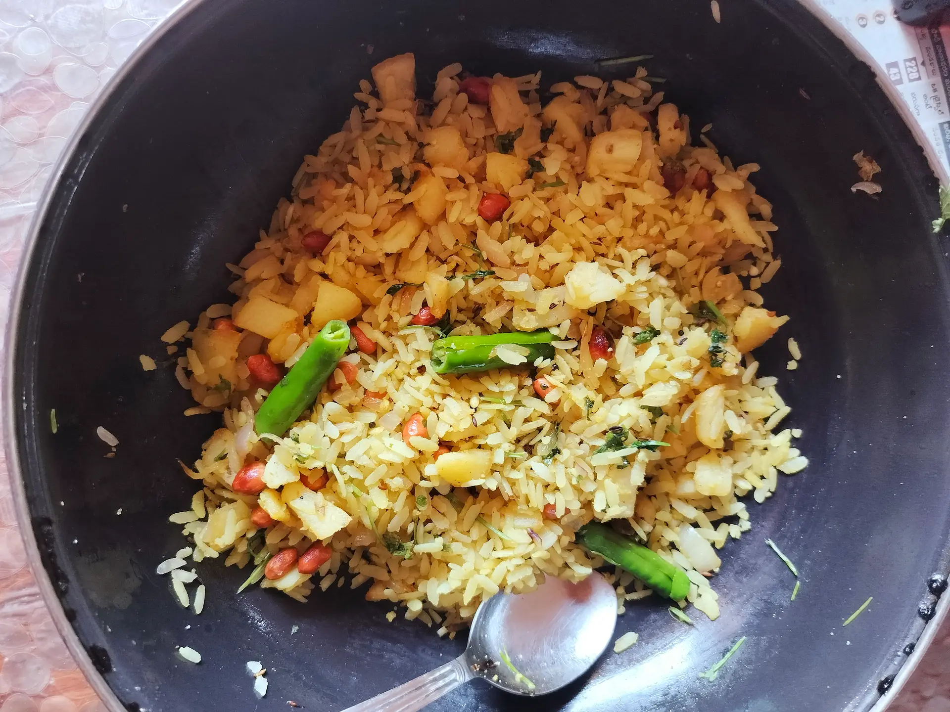 A cook's photo of Poha