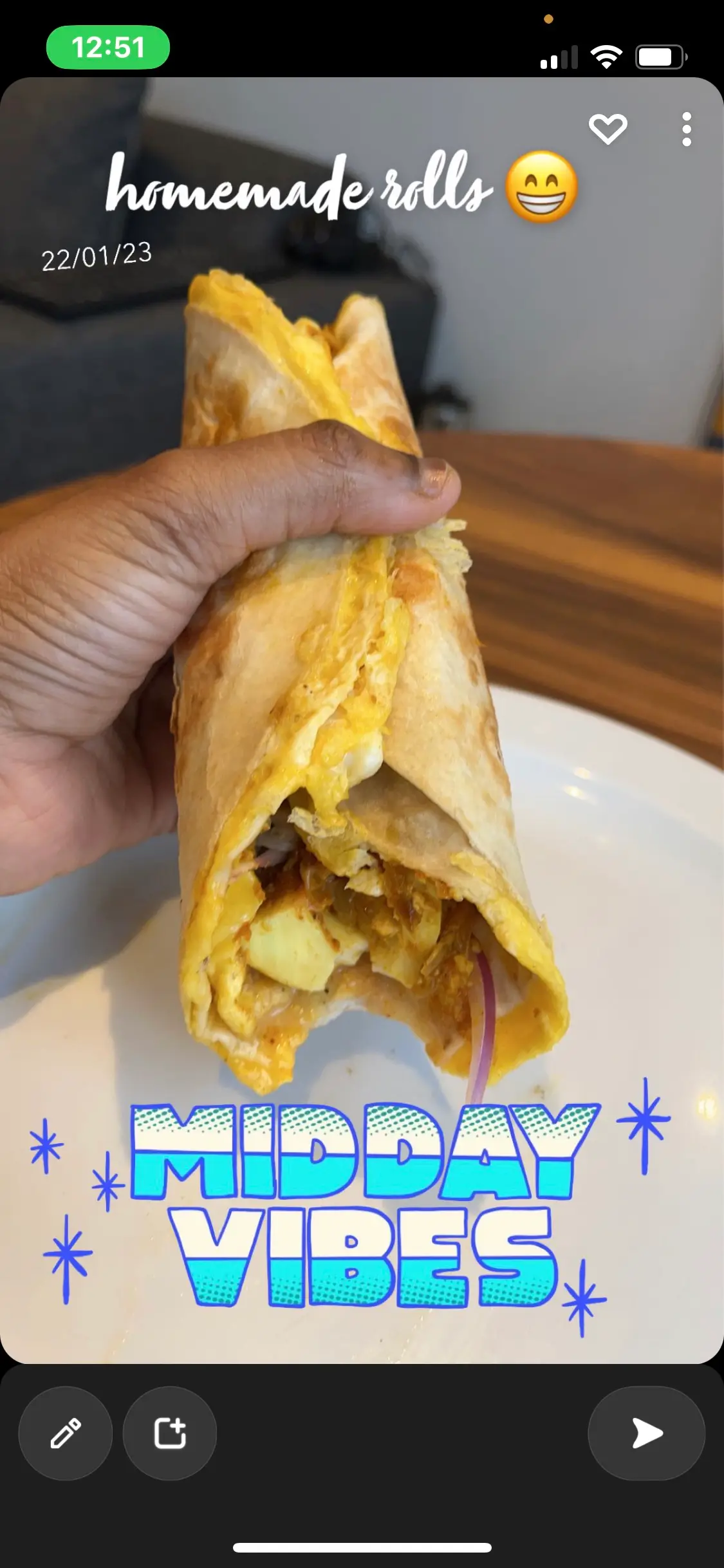 A cook's photo of Double Egg Kati Roll