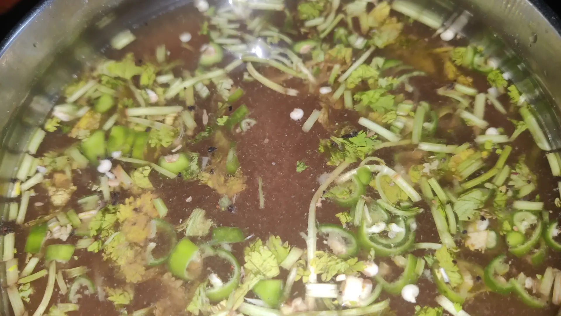 A cook's photo of Pacha Puli Rasam