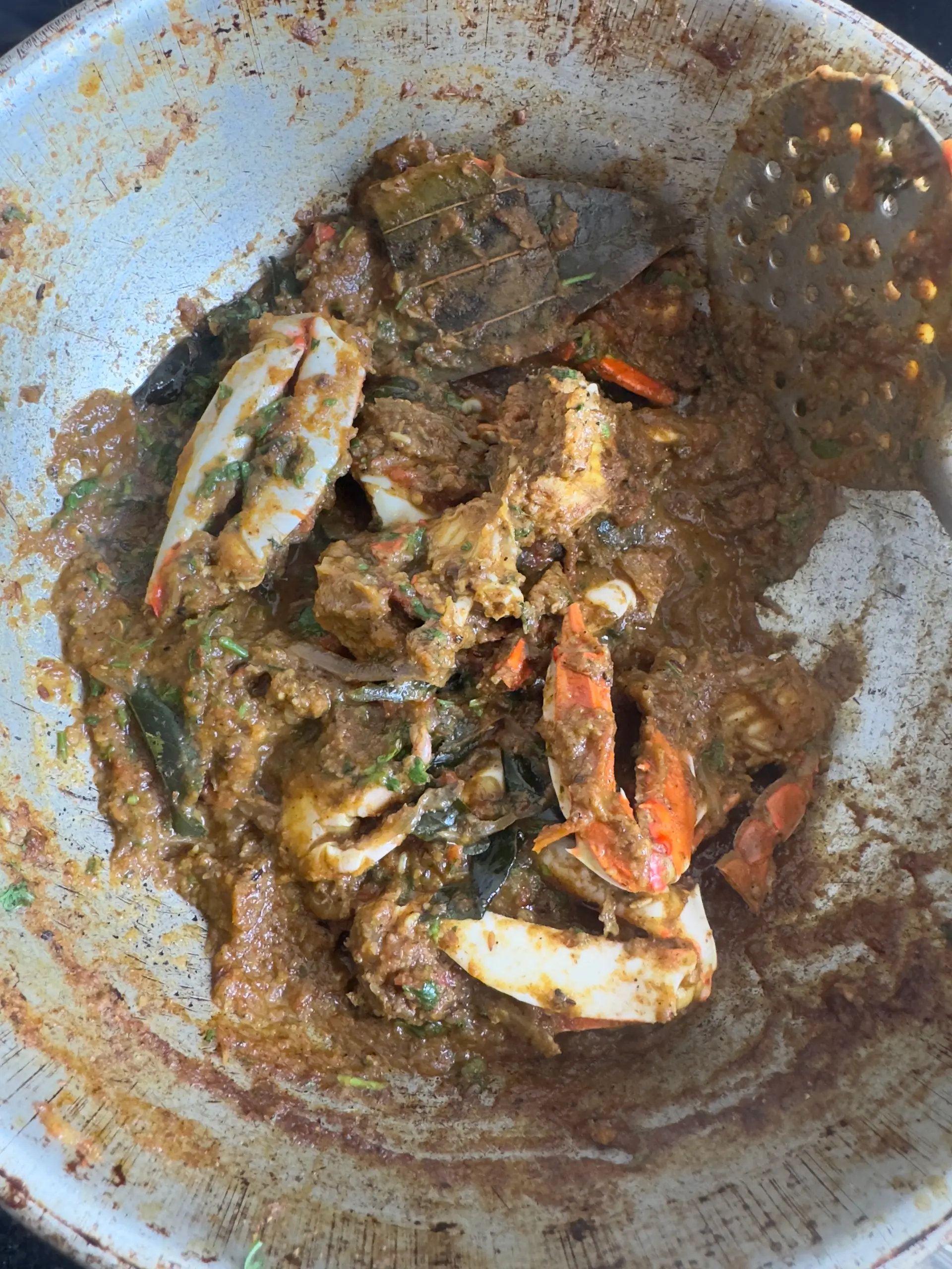 A cook's photo of Crab Masala