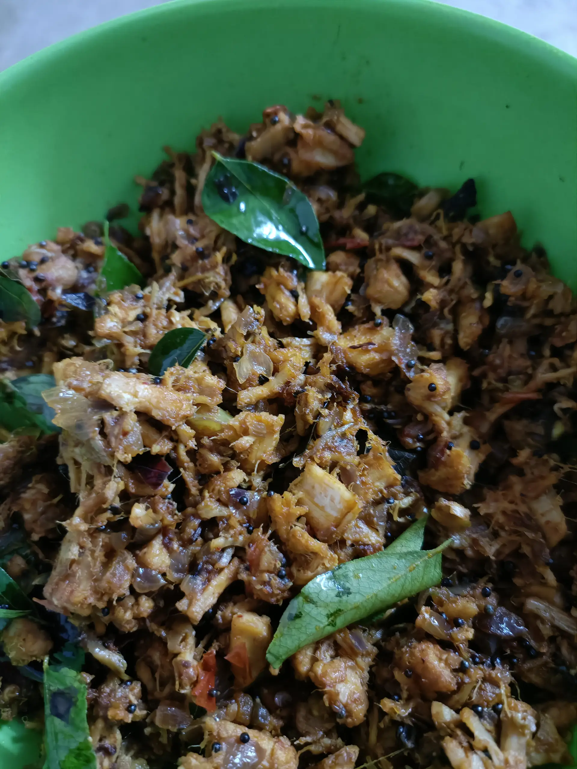 A cook's photo of Kozhi Poriyal