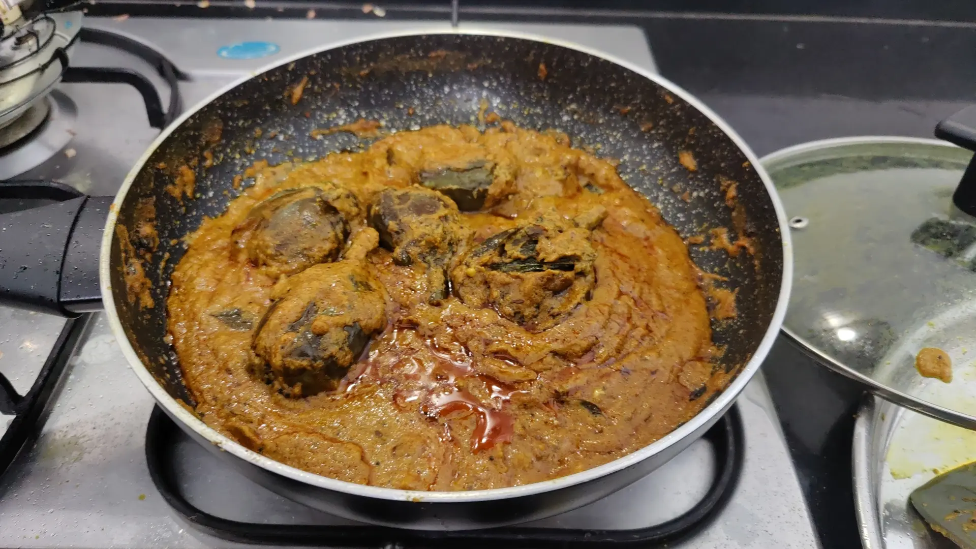 A cook's photo of Andhra Stuffed Brinjal Curry