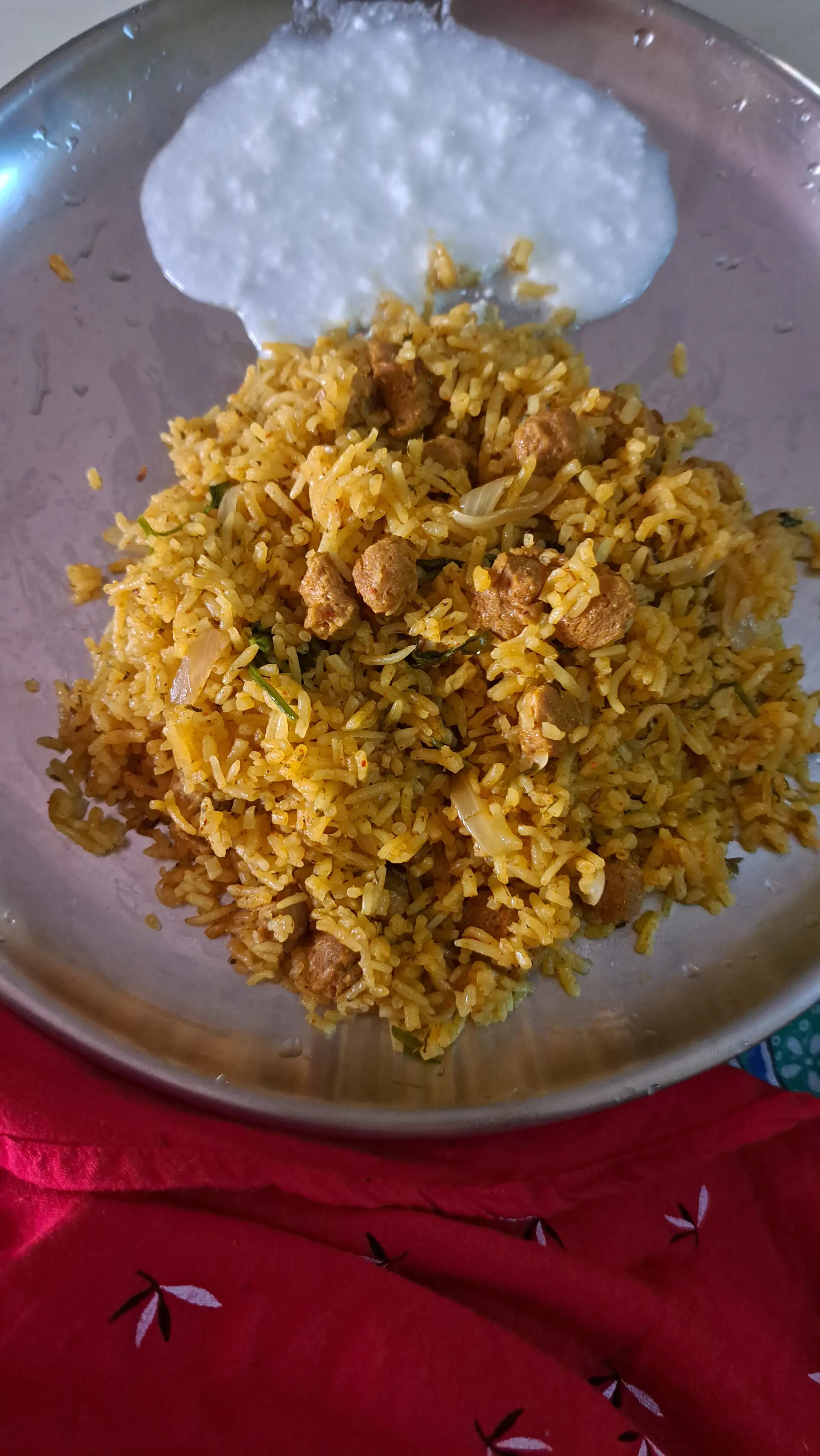 A cook's photo of Gongura Chicken Pulao