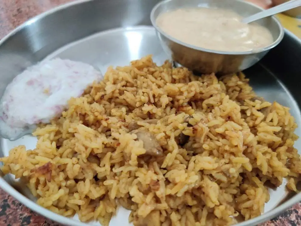 A cook's photo of Mushroom Biryani