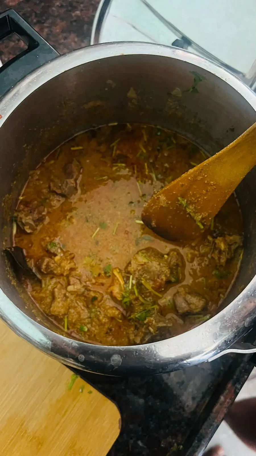 A cook's photo of Nellai Mutton Kari Kuzhambu