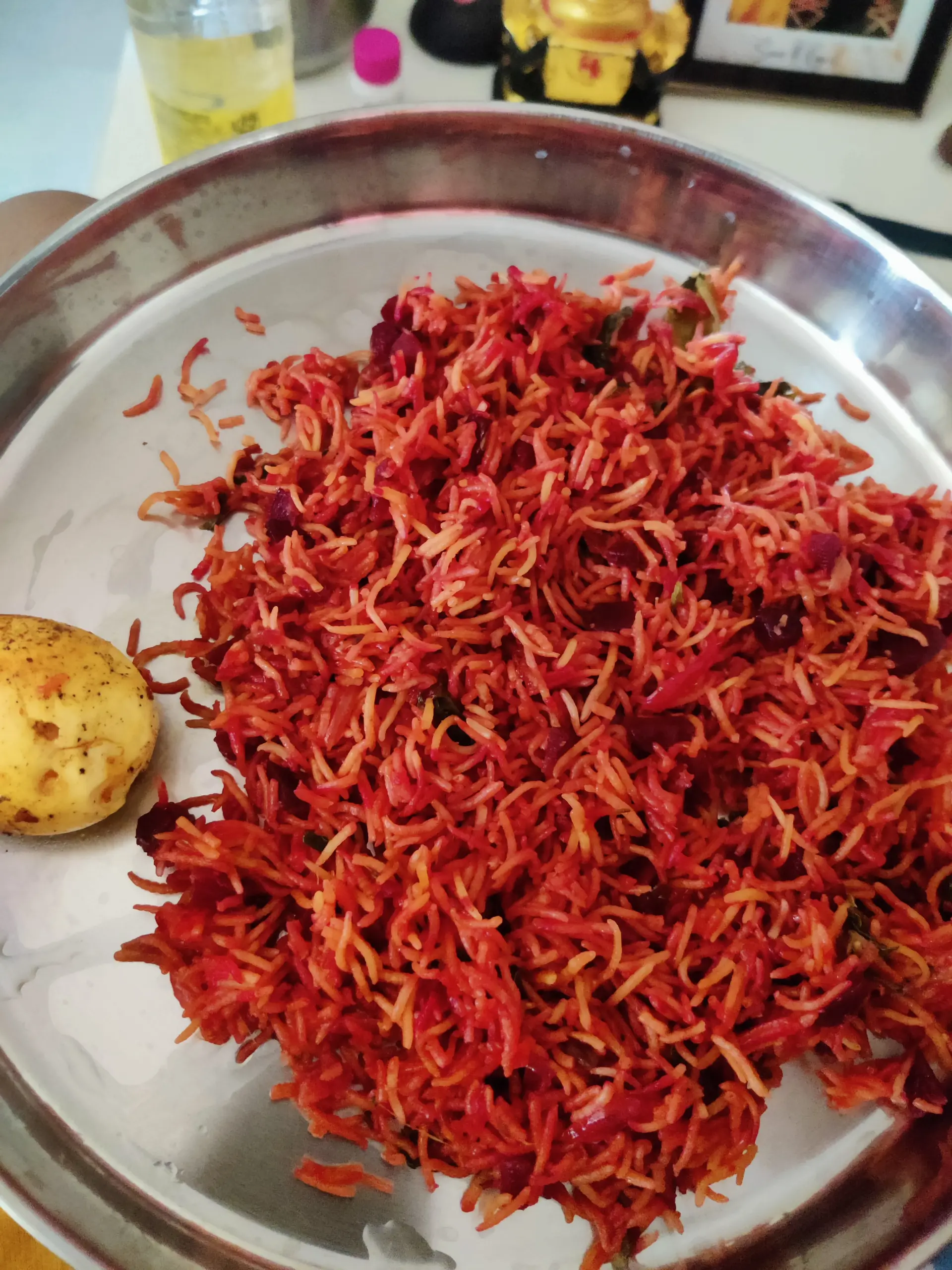 A cook's photo of Beetroot Pulao