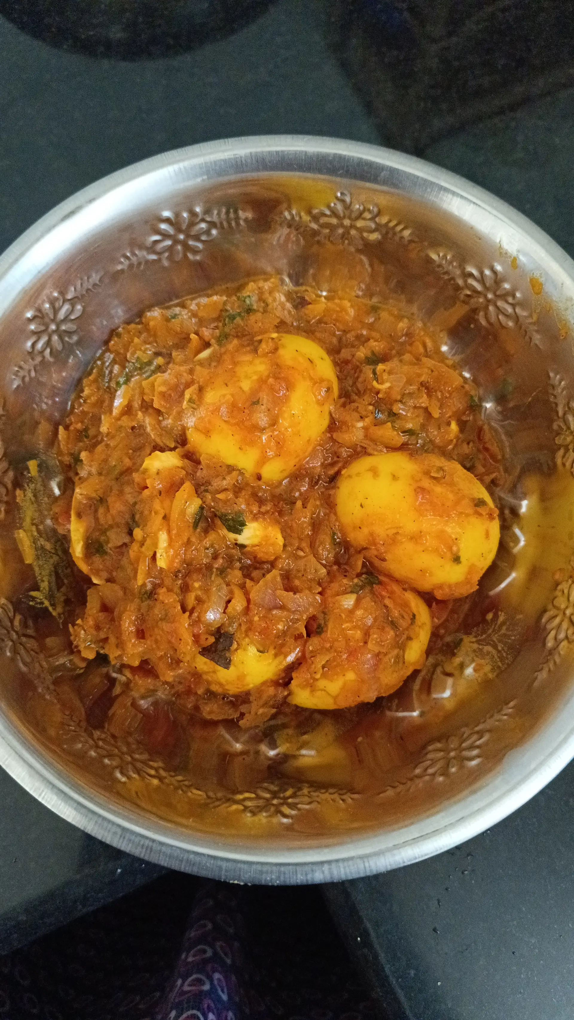 A cook's photo of Egg Curry