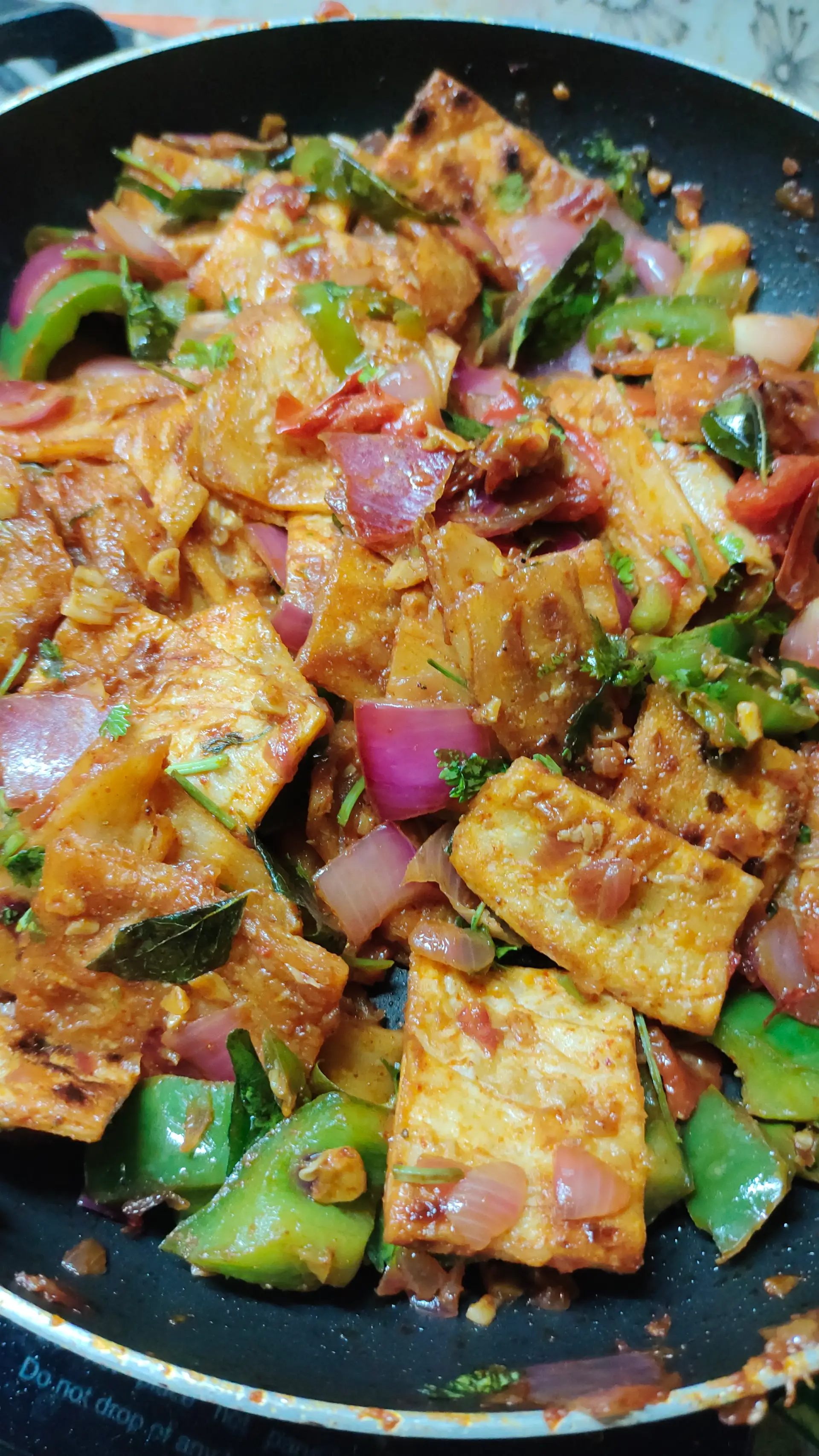 A cook's photo of Chilli Parotta