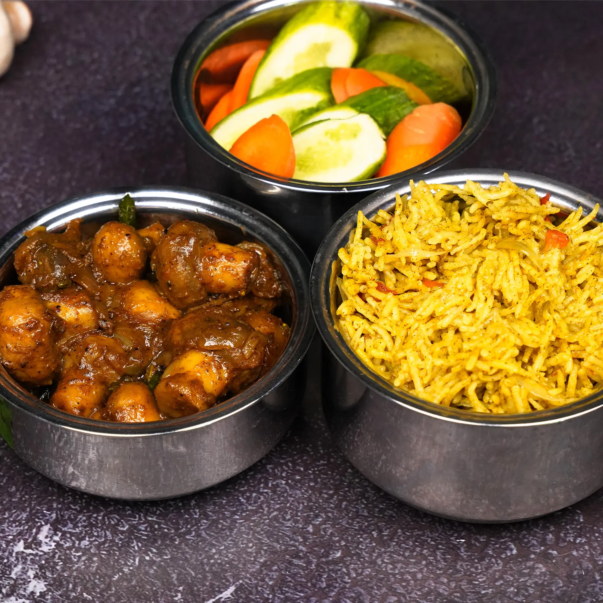 One Pot Pudina Pulao and Mushroom Pepper Fry