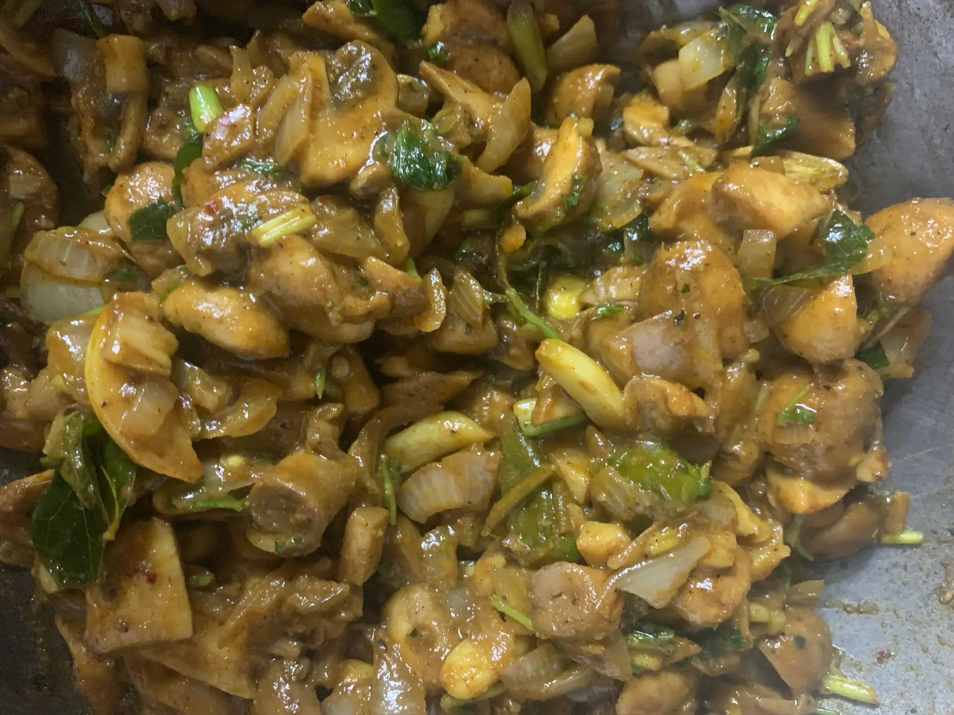 A cook's photo of Mushroom Chukka