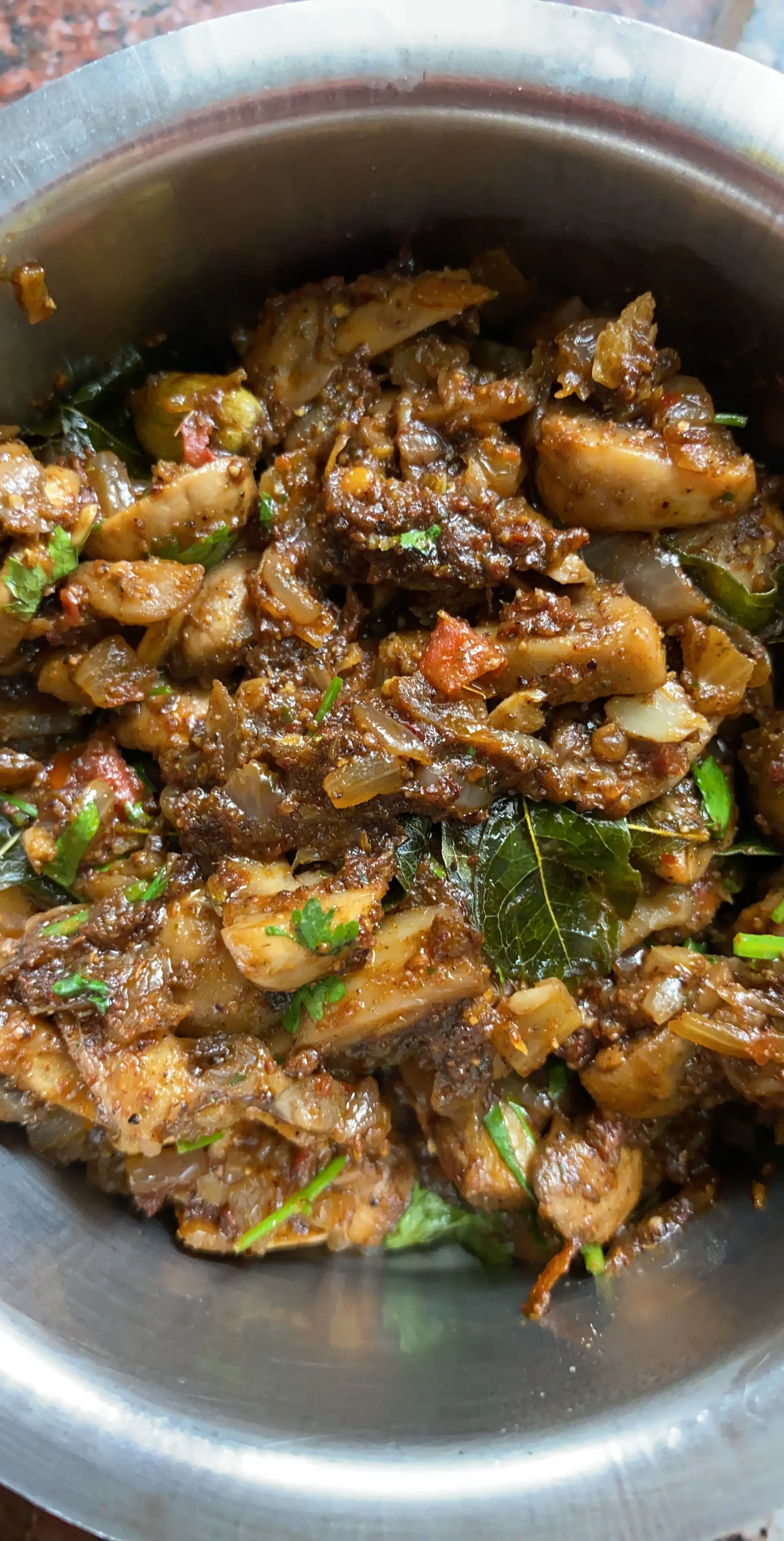 A cook's photo of Mushroom Chukka