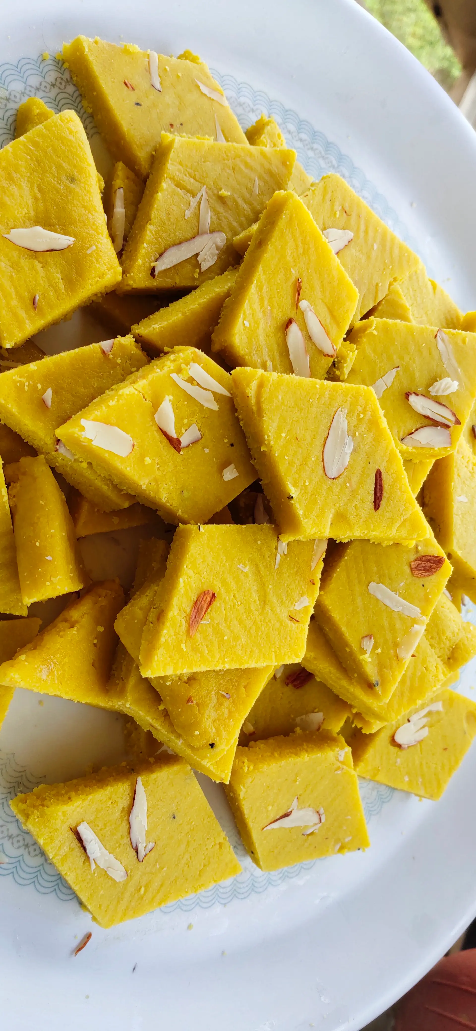 A cook's photo of Kesar Badam Barfi