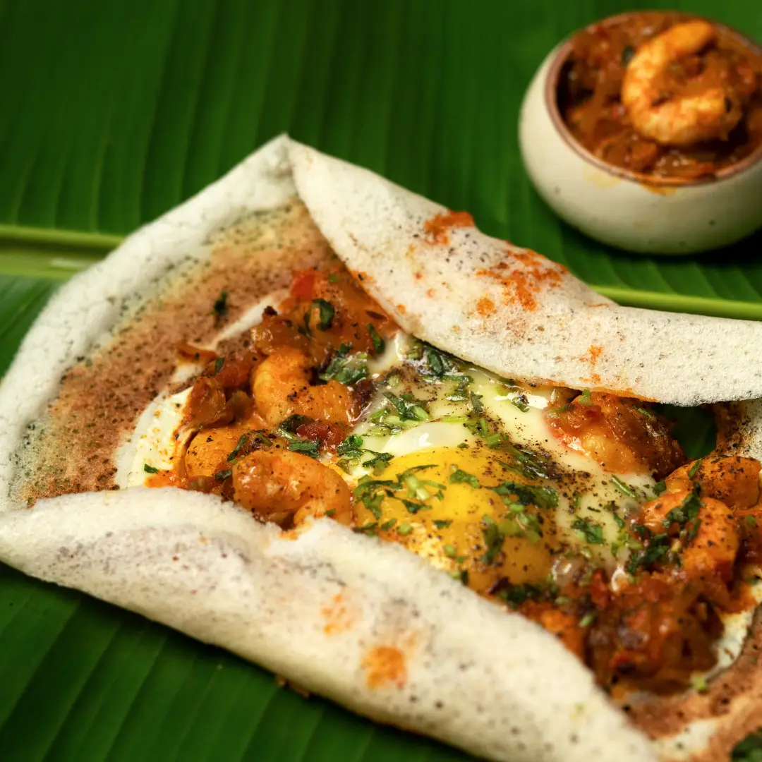 Prawn & Half-Boil Dosa