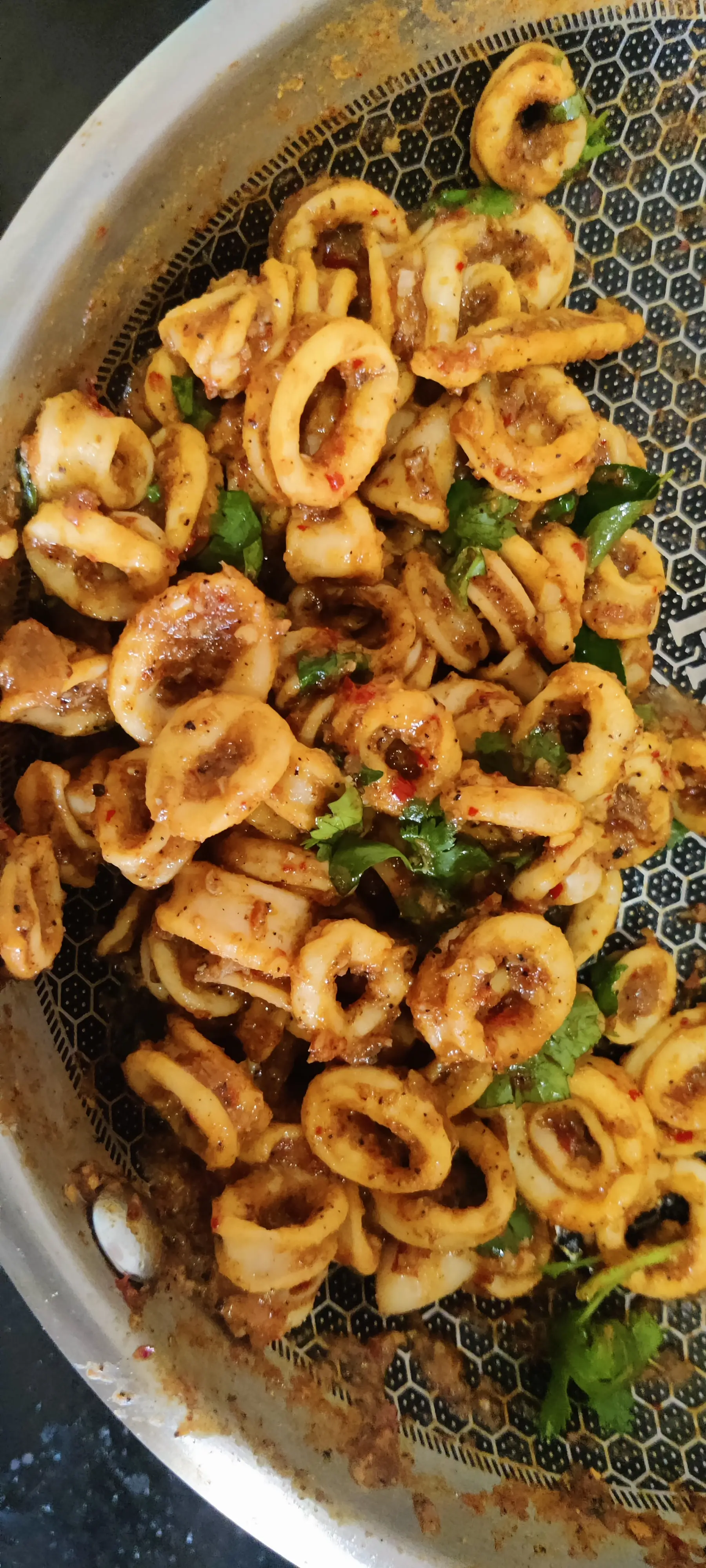 A cook's photo of Squid Fry