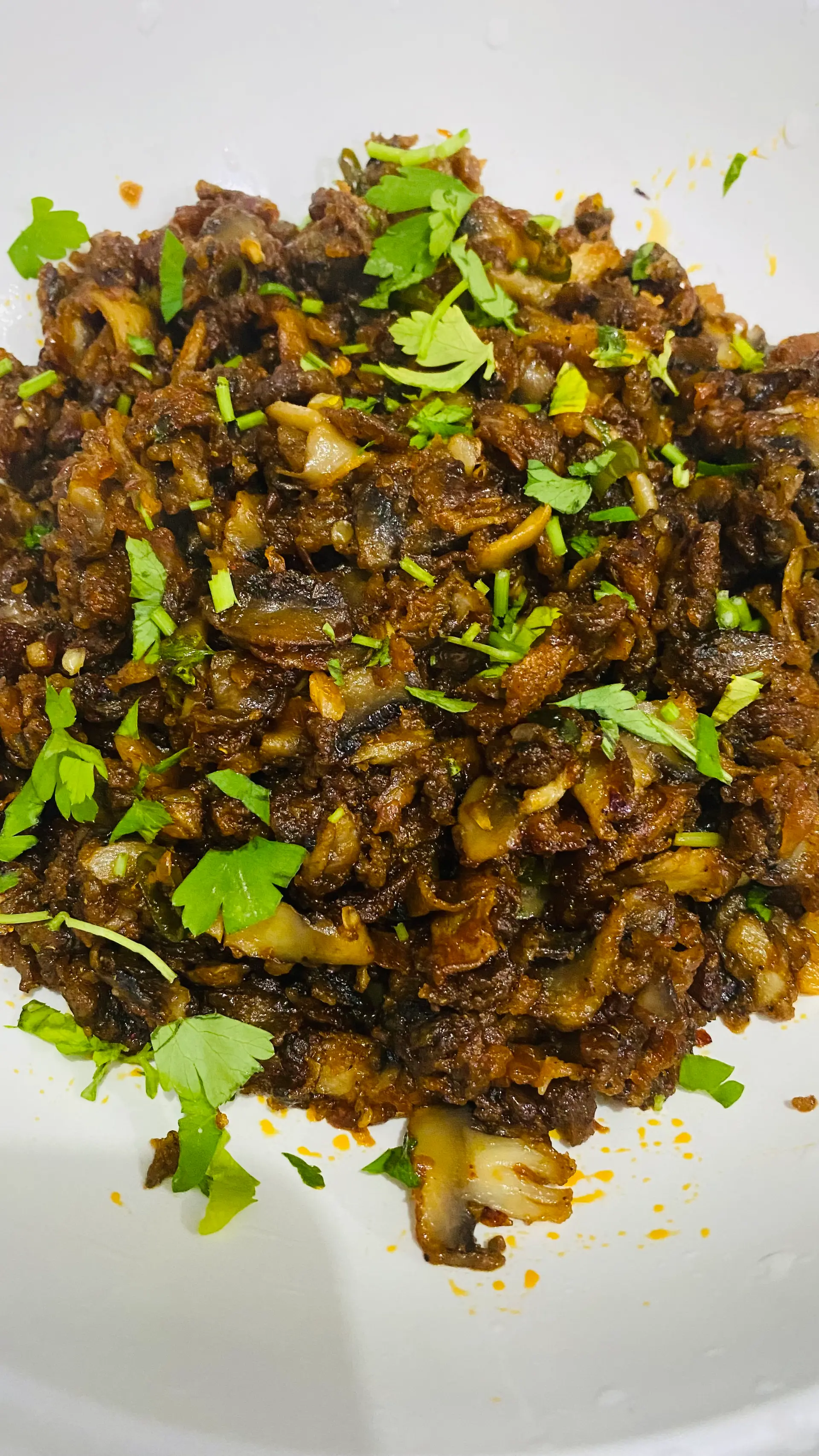 A cook's photo of Mushroom Pepper Fry