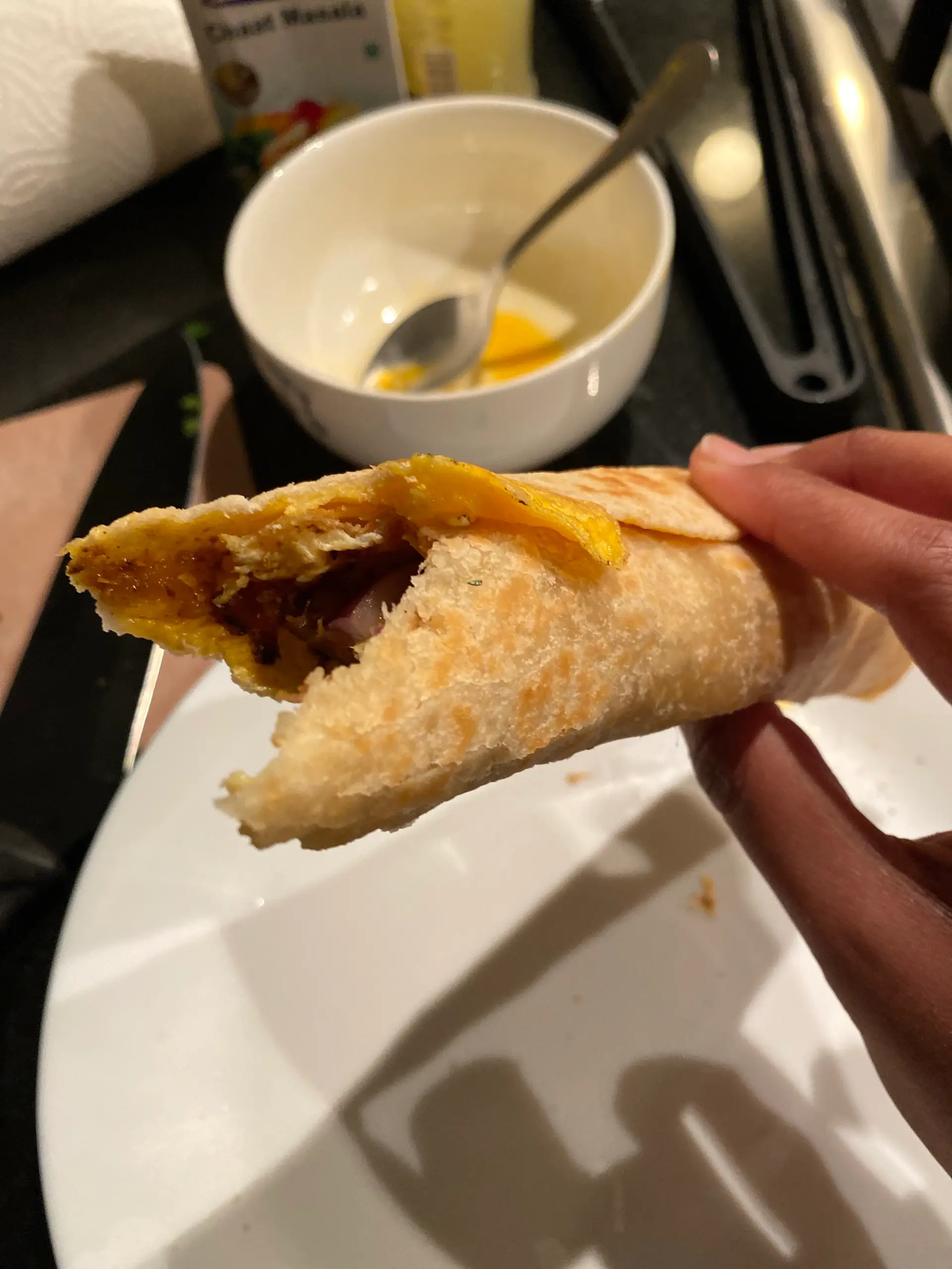 A cook's photo of Double Egg Kati Roll