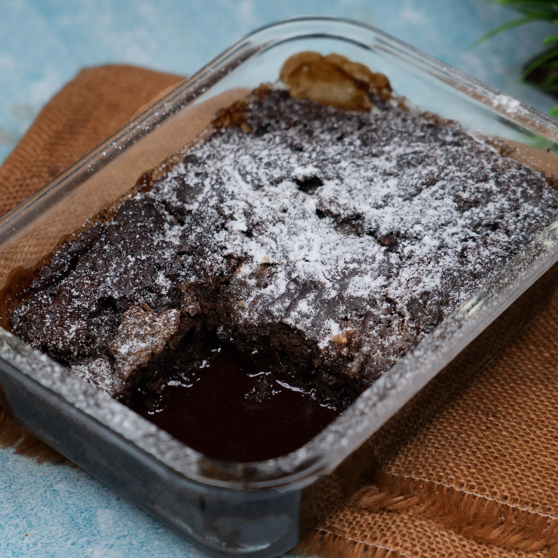 Eggless Hot Chocolate Pudding