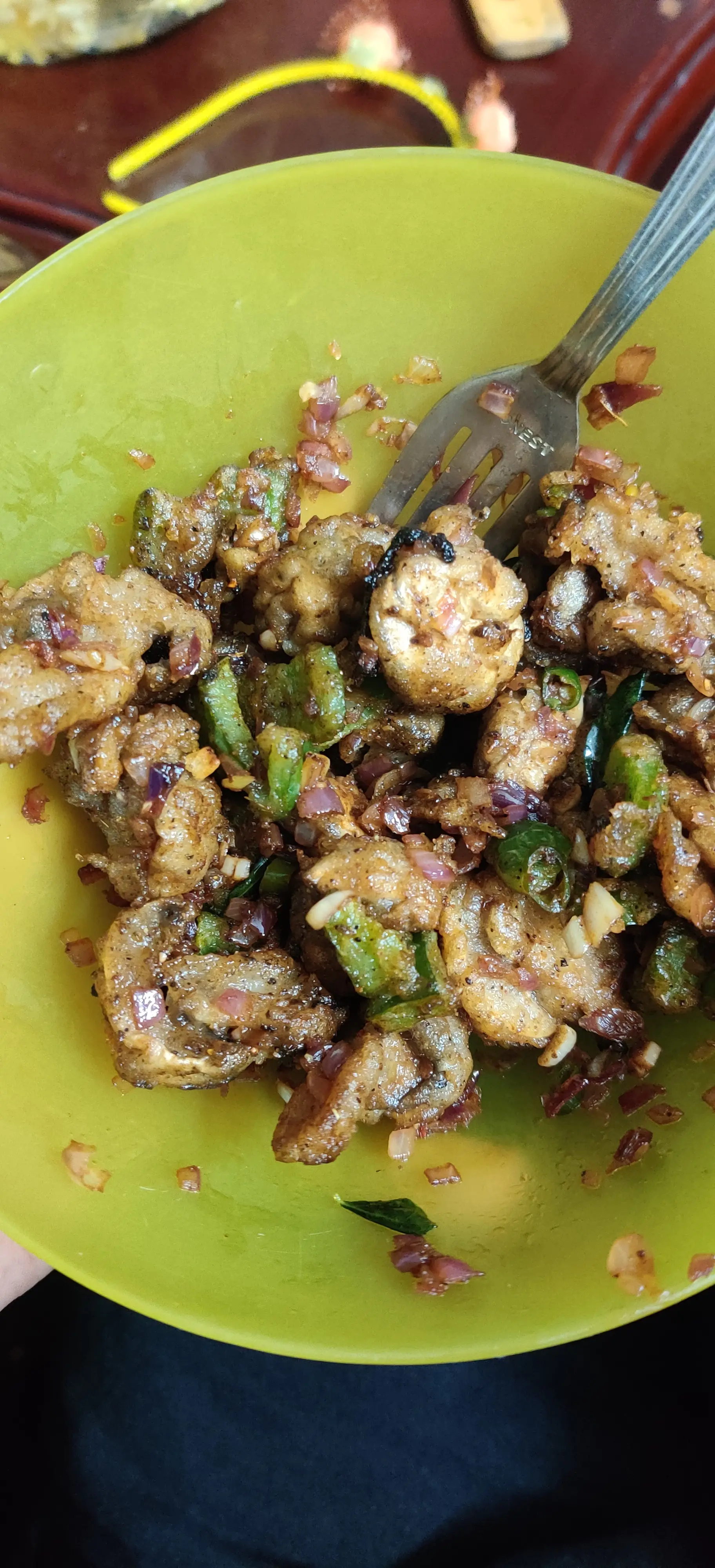 A cook's photo of Mushroom Pepper Fry