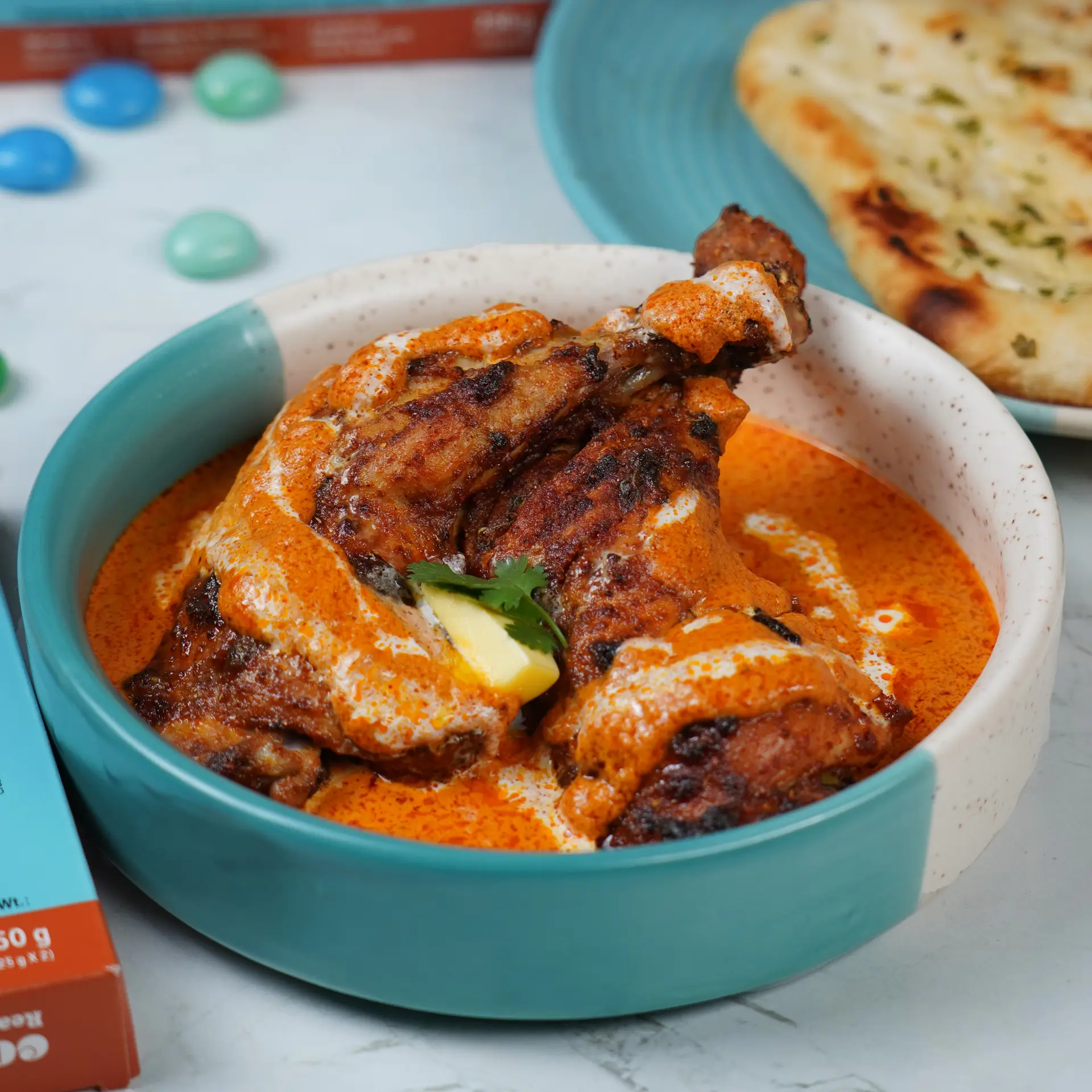 Roasted chicken Legs with Butter Masala Gravy