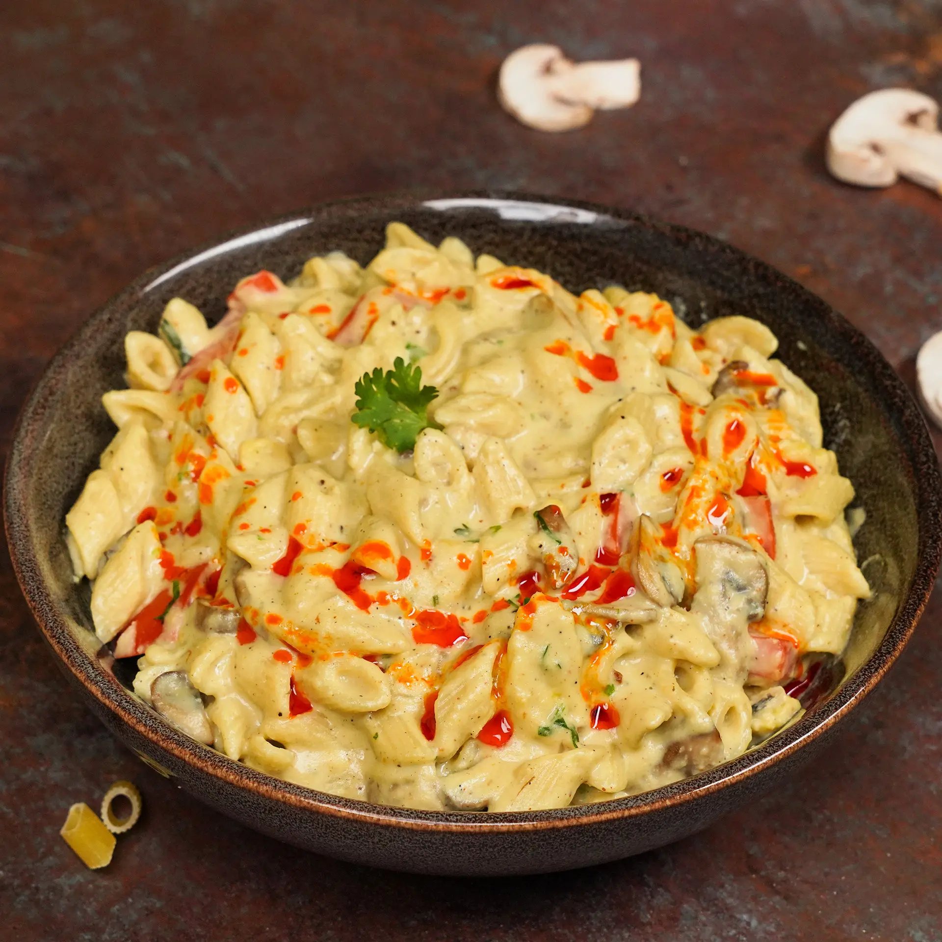 Vegan Mushroom Curry Pasta