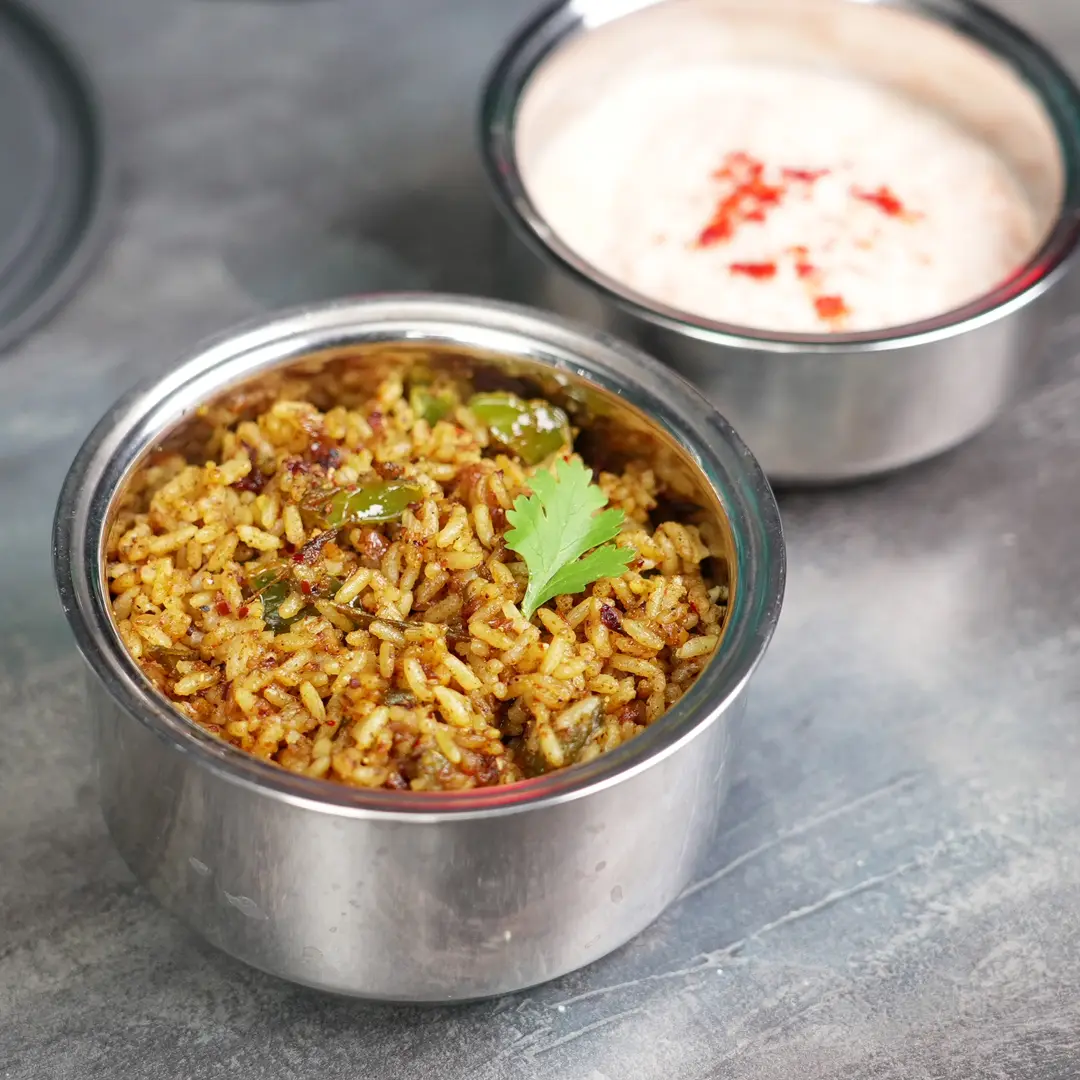 Capsicum Rice & Carrot Raita