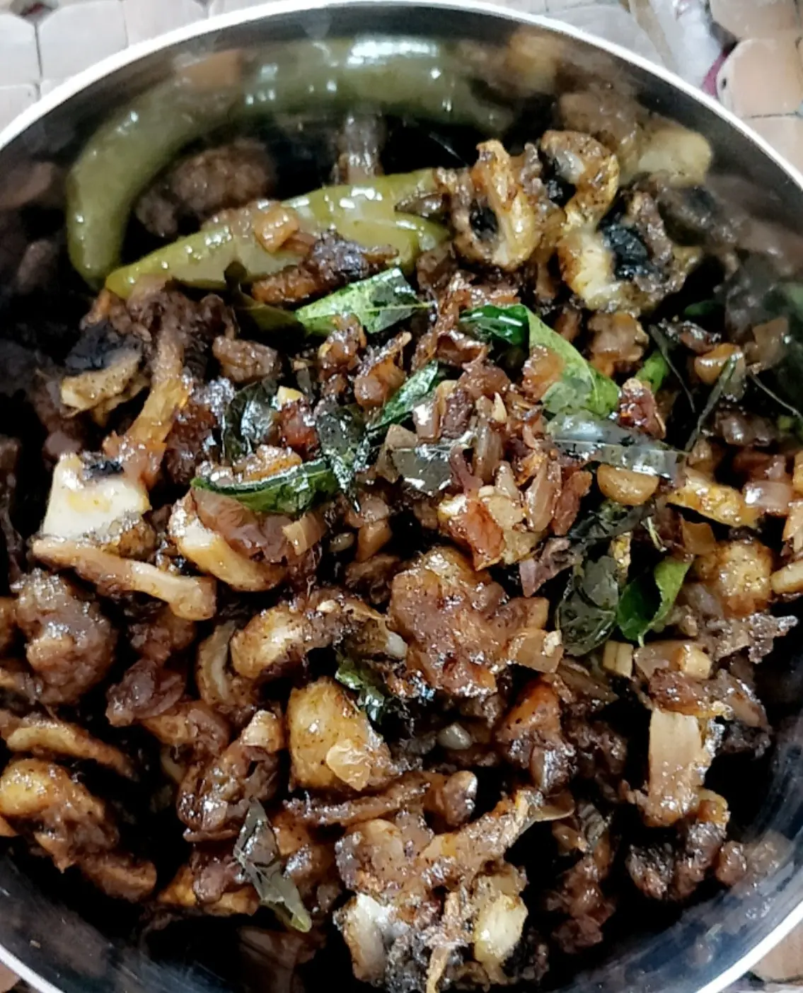 A cook's photo of Mushroom Pepper Fry