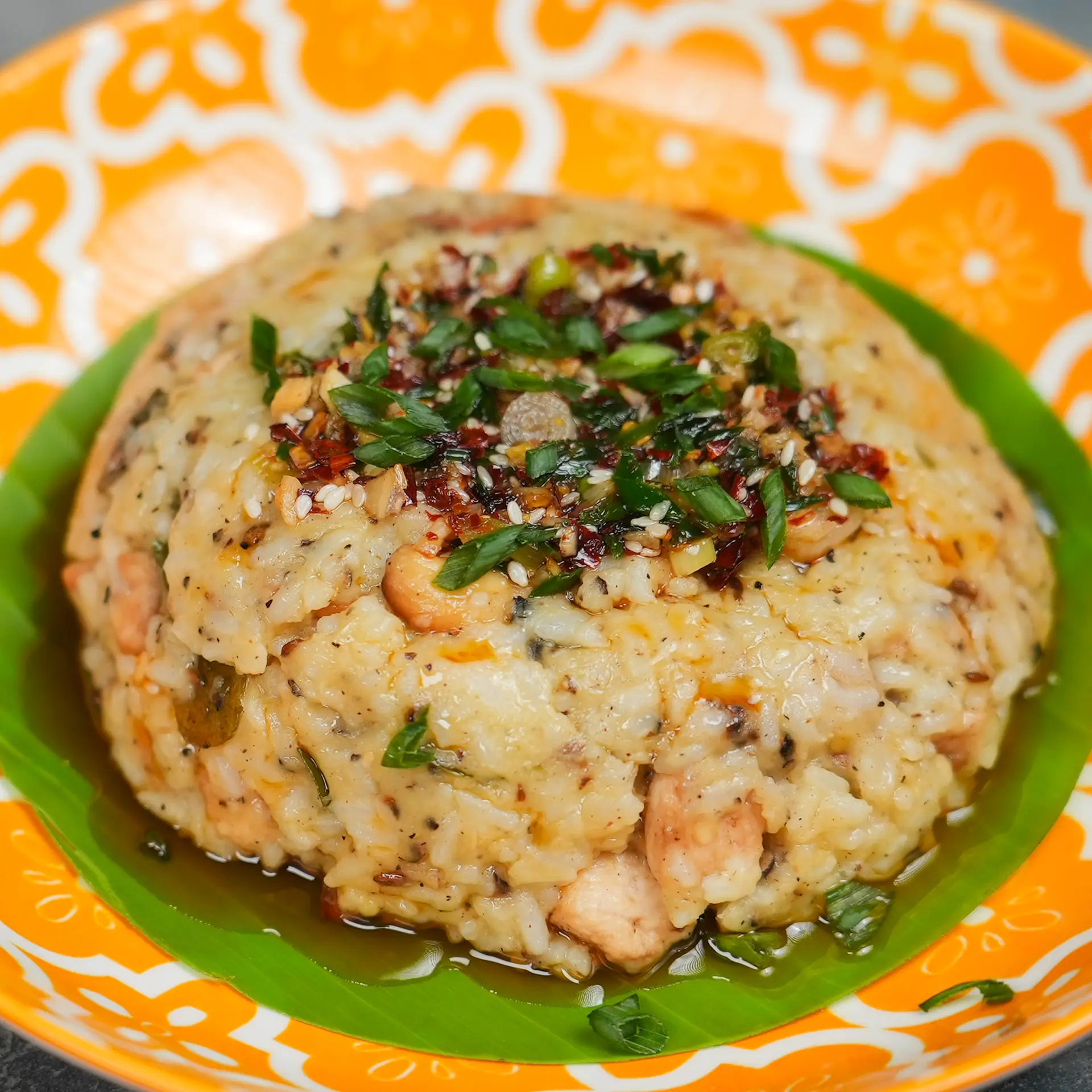 Chicken Pongal With Chilli Oil