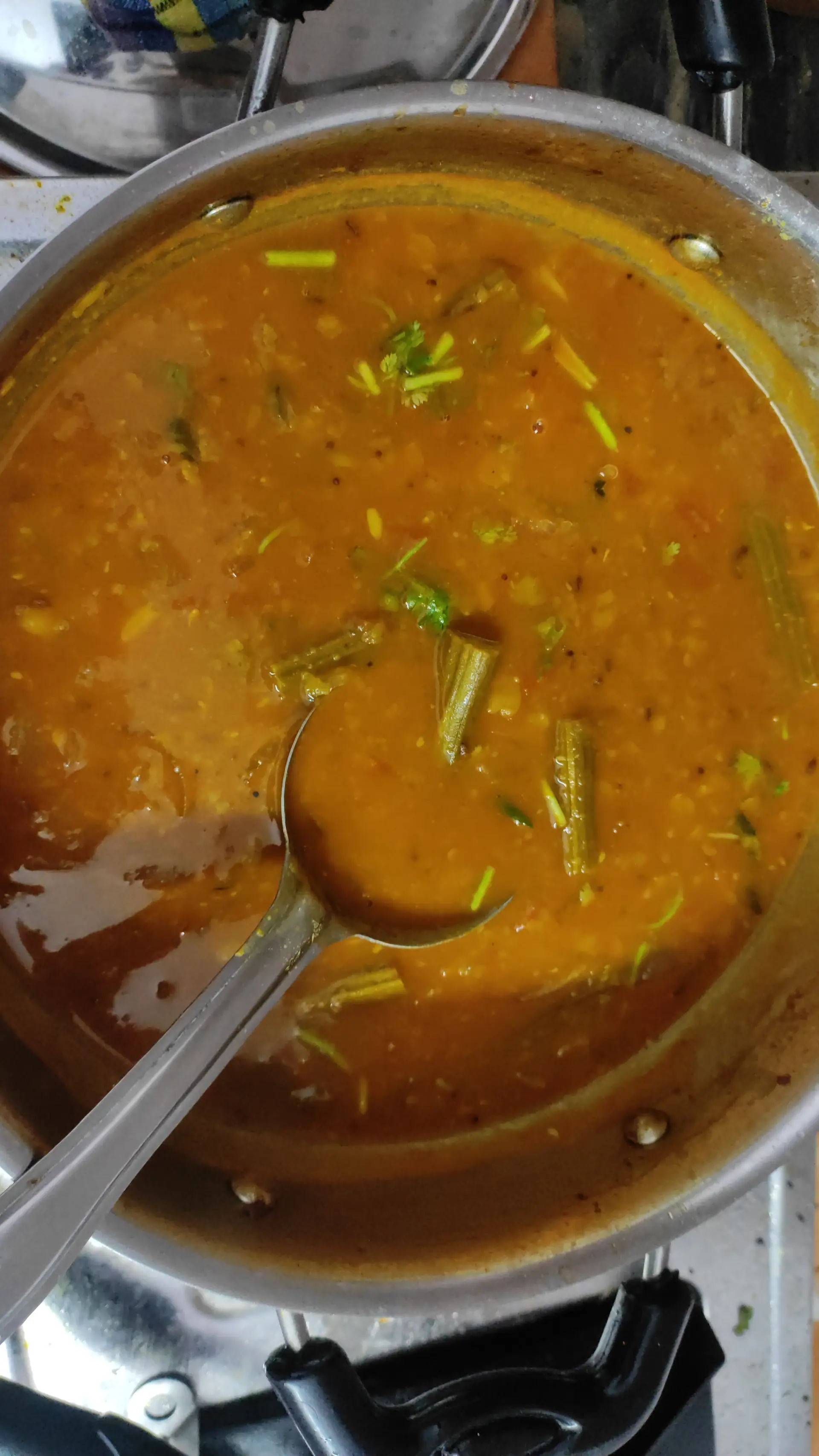 A cook's photo of Drumstick Sambar