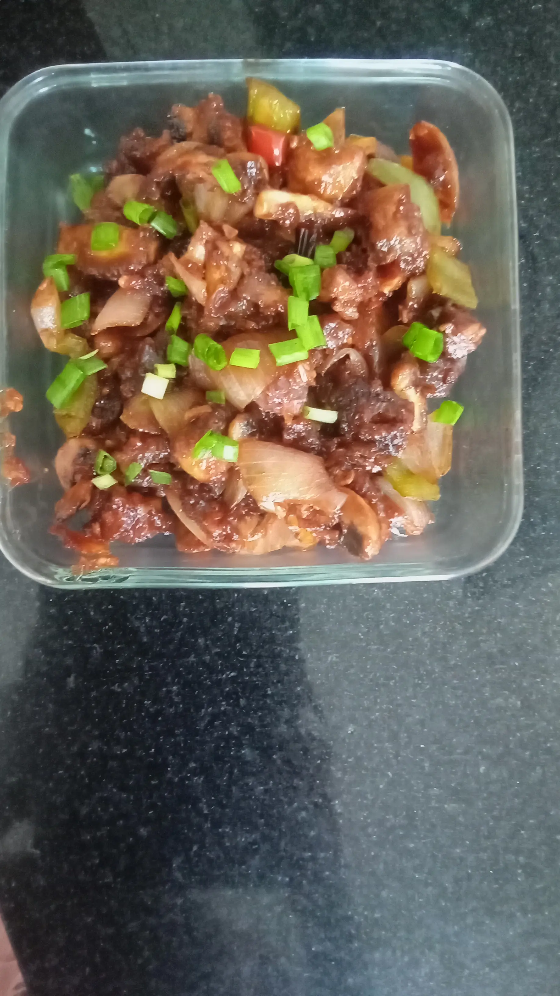 A cook's photo of Street Style Chilli Mushroom