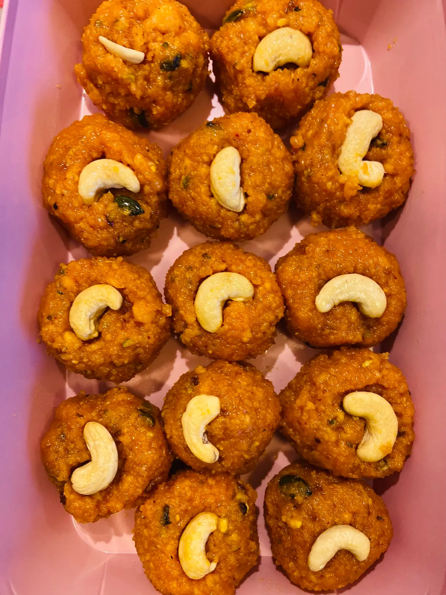 A cook's photo of Motichoor Laddu