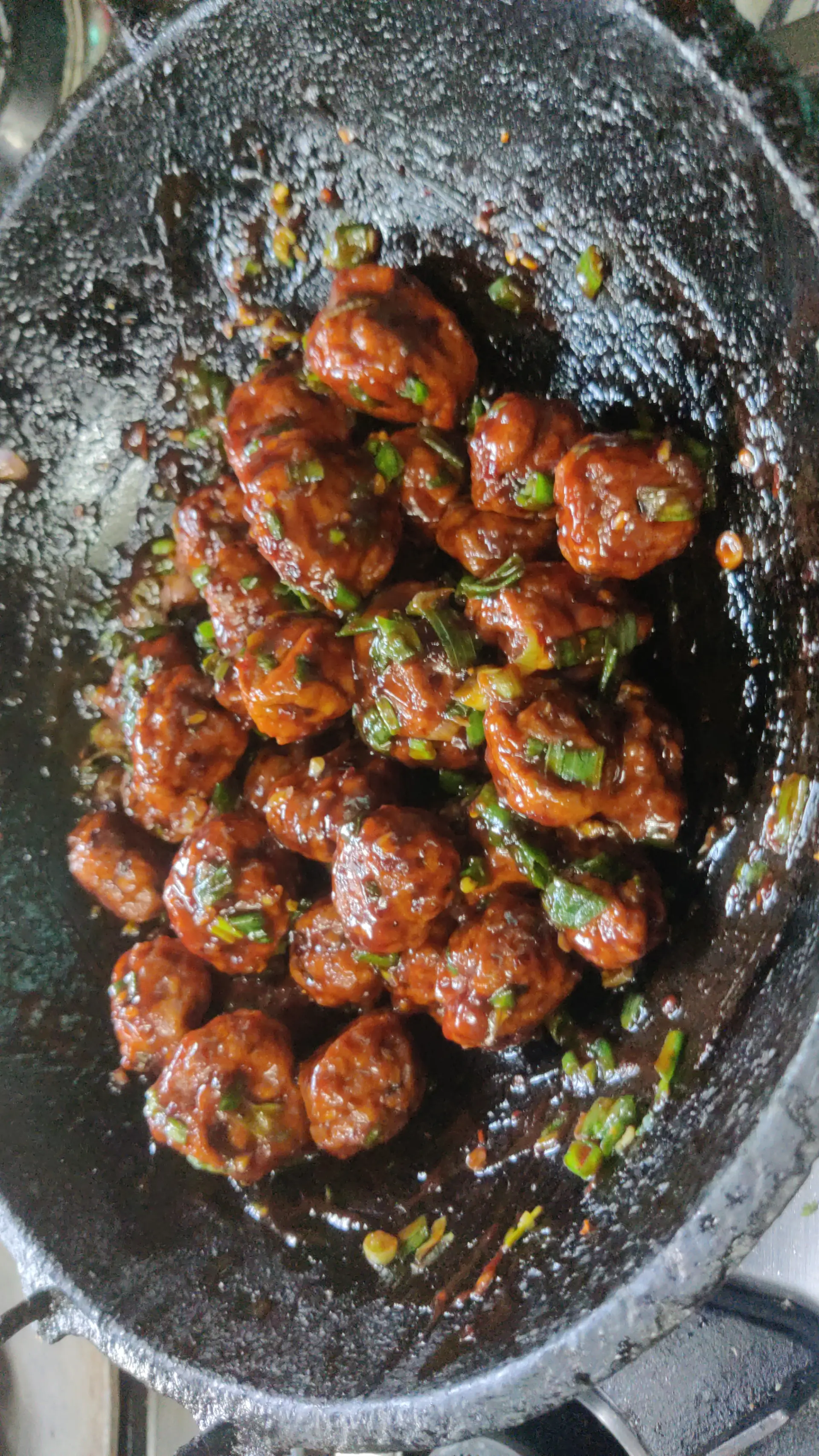 A cook's photo of Honey Chilli Meatballs
