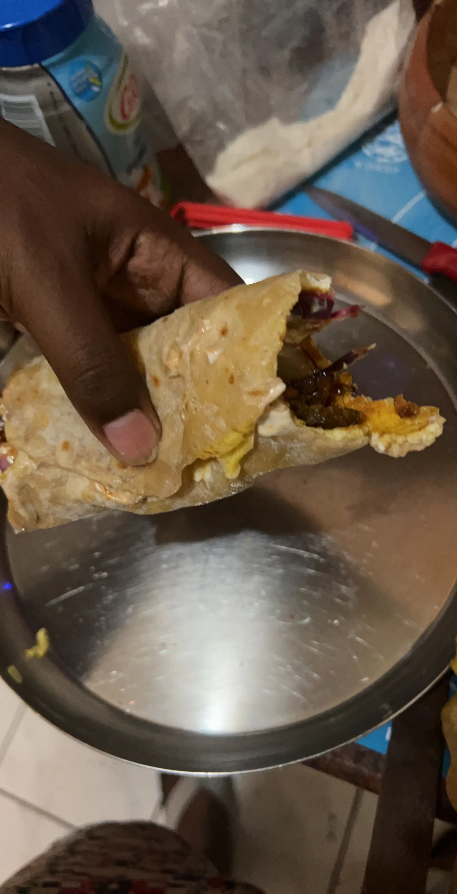 A cook's photo of Double Egg Kati Roll
