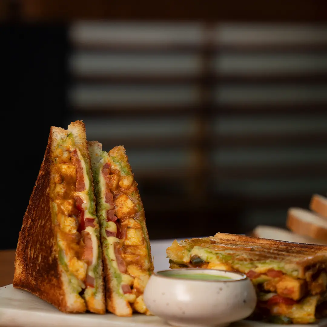 Cafe Style Paneer Tikka Sandwich