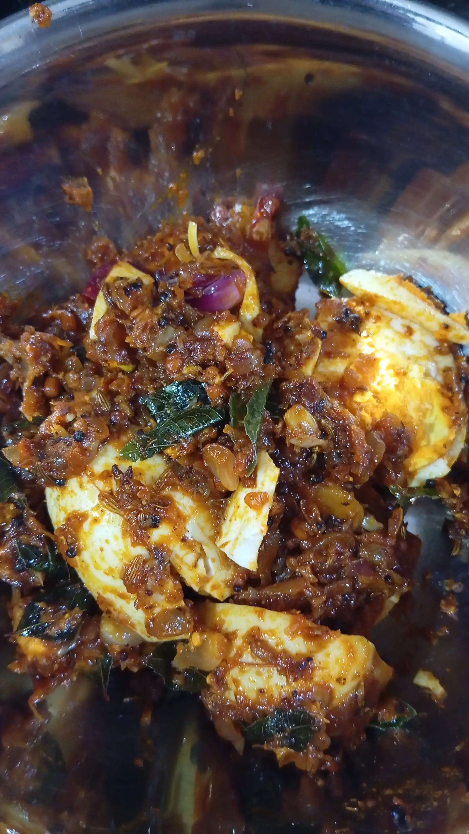 A cook's photo of Egg Velluli Karam