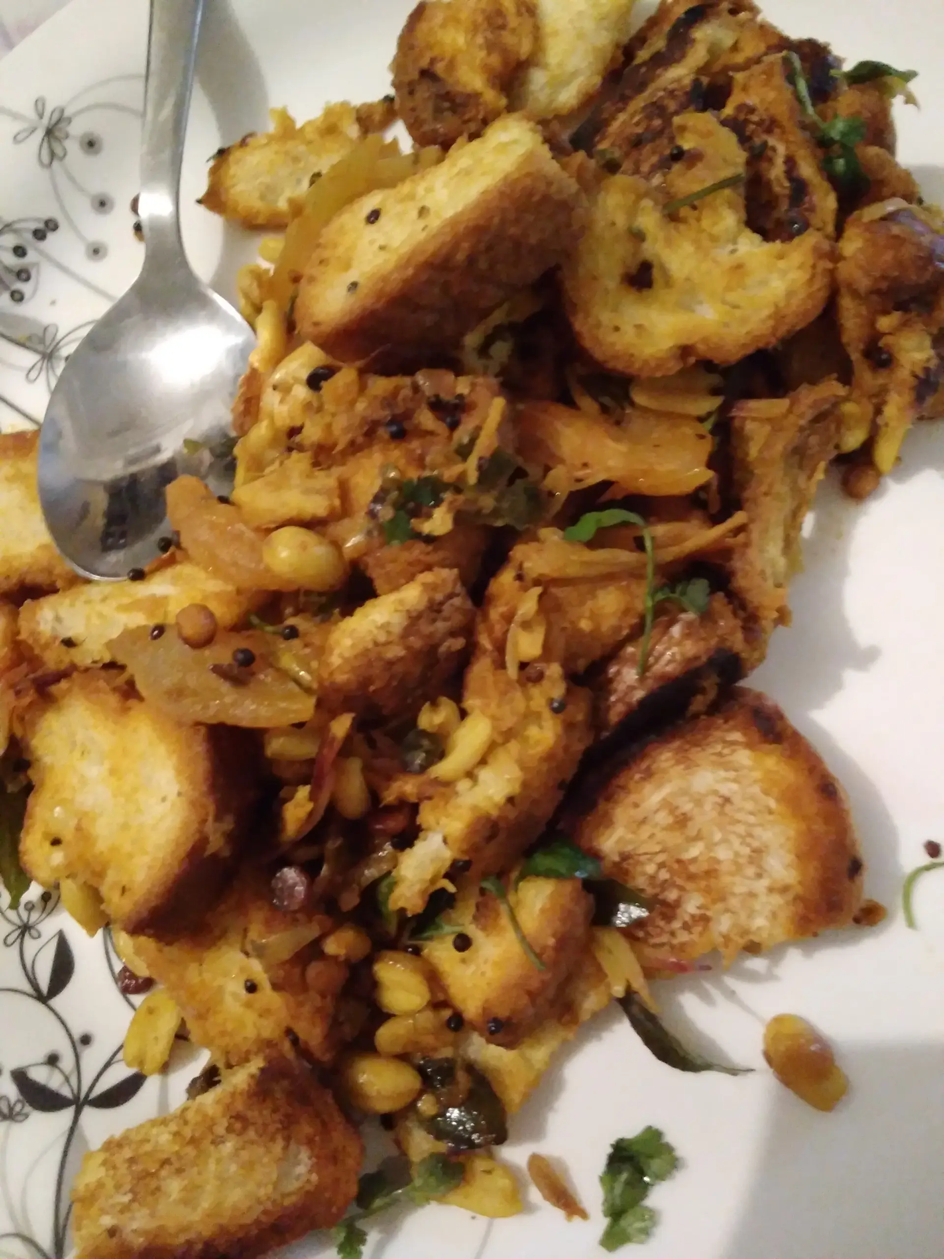 A cook's photo of Bread Upma