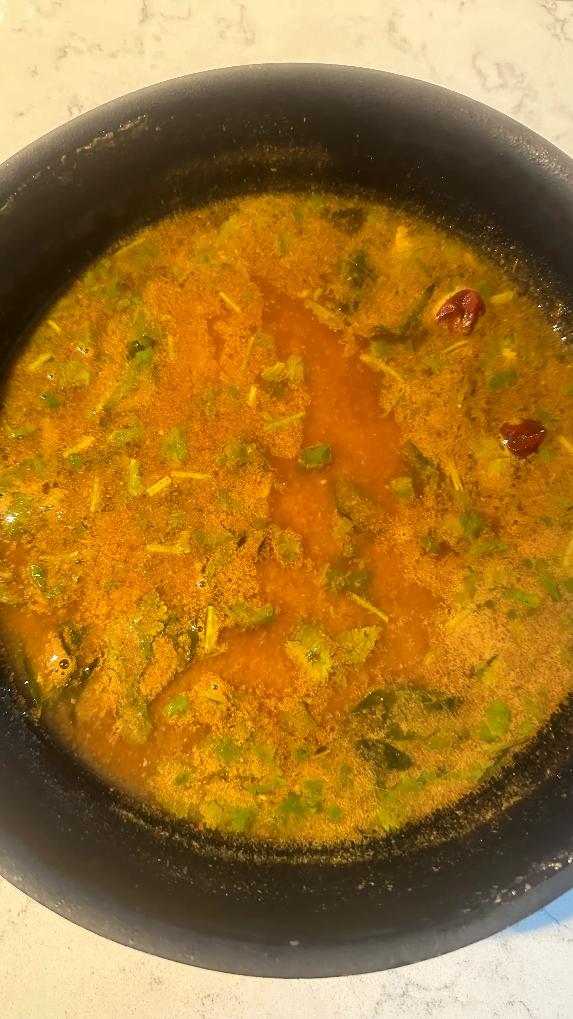 A cook's photo of Selavu Rasam