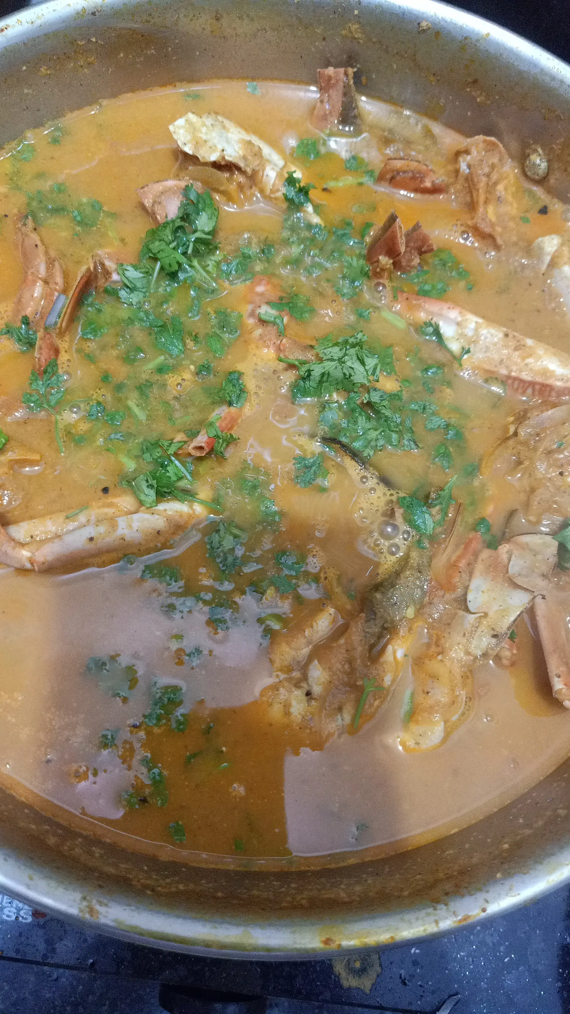 A cook's photo of Crab Masala